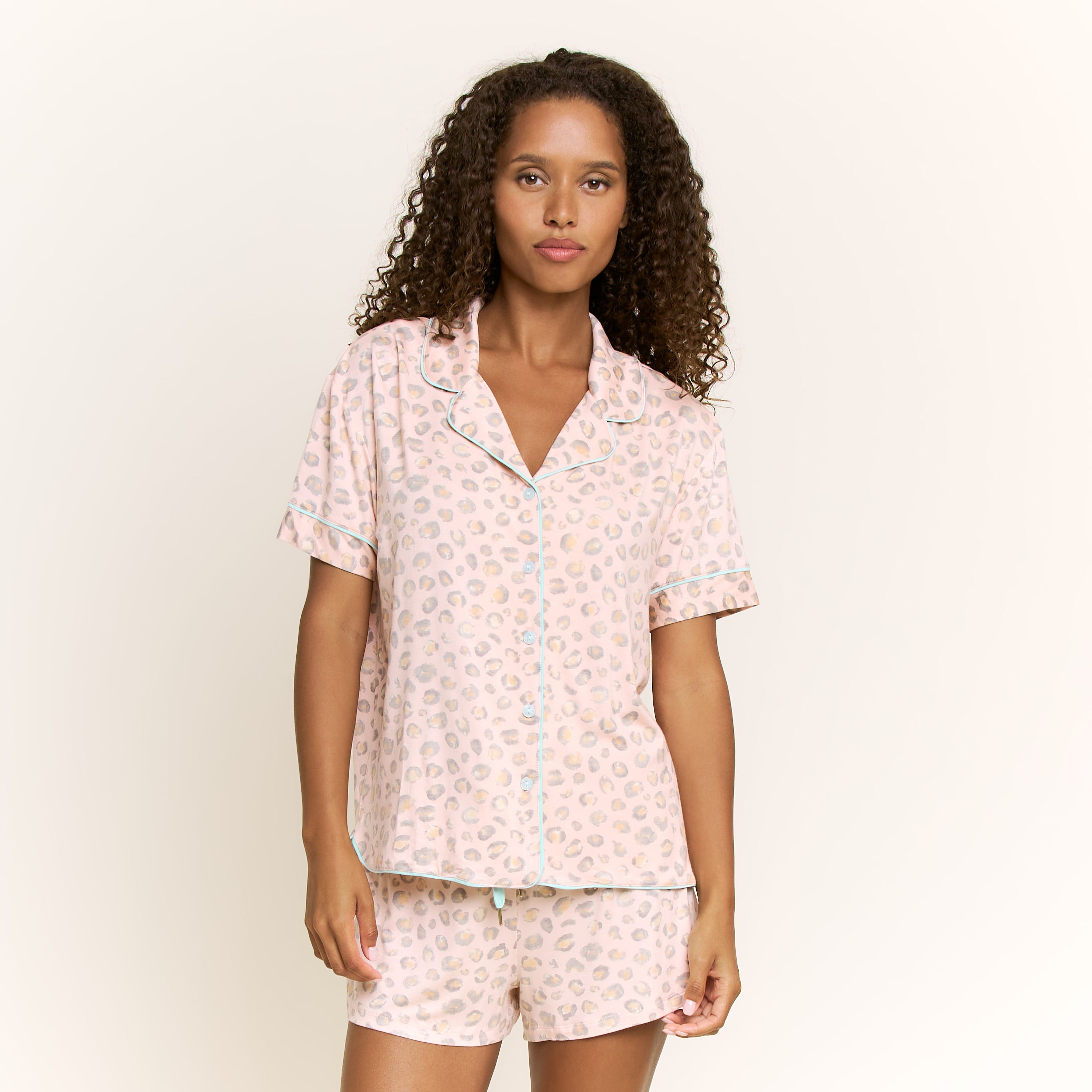 All American Shortie PJ Set in Sunkissed Leopard - Shortie Set - XL