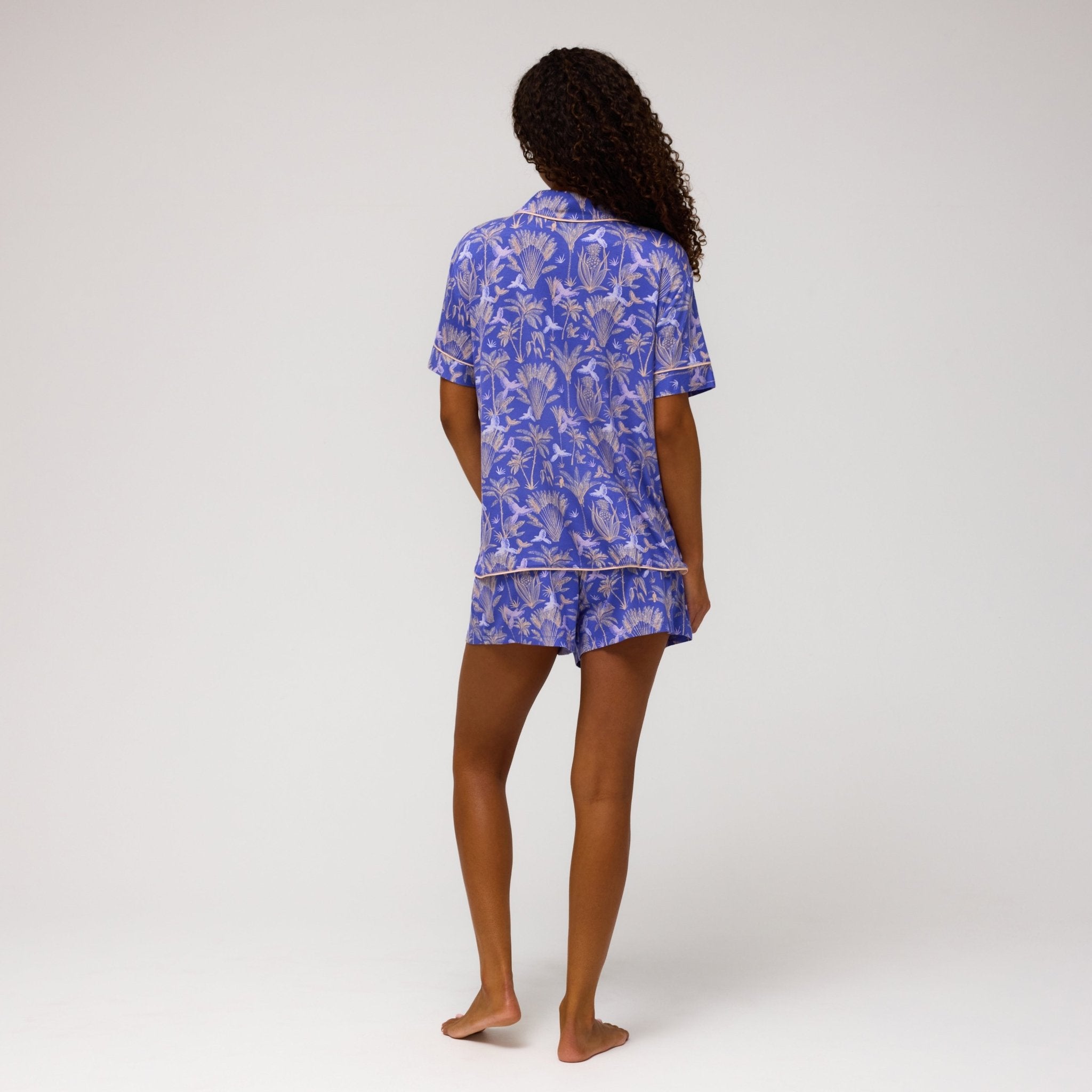 All American Shortie PJ Set in Tropical Night - Shortie Set -