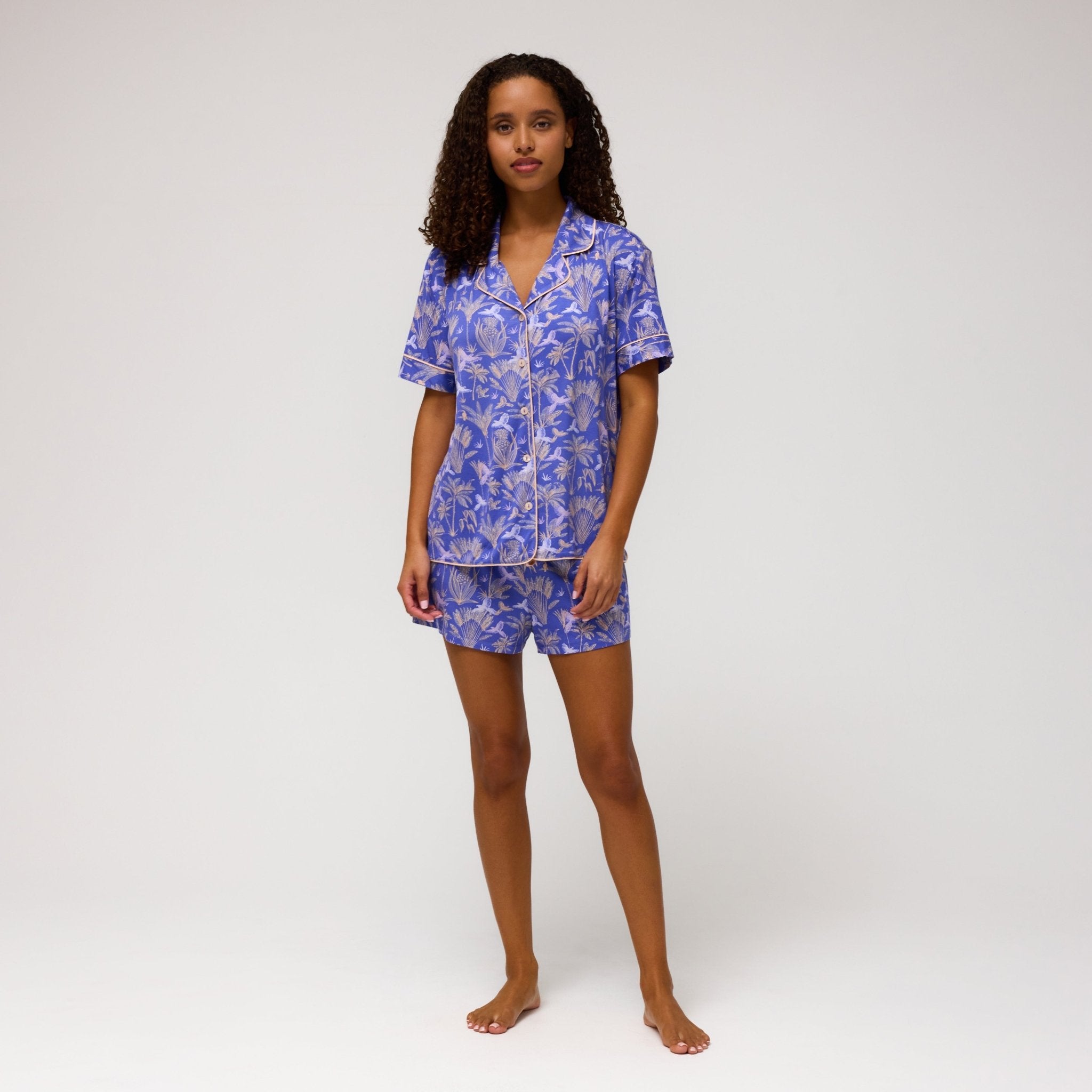 All American Shortie PJ Set in Tropical Night - Shortie Set -