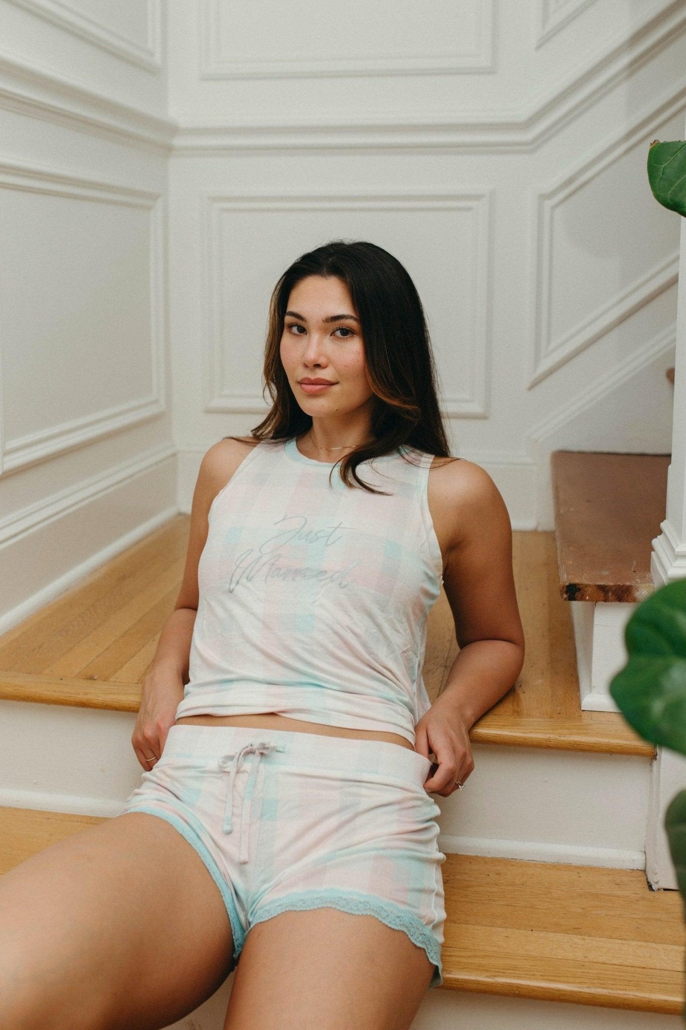 All American Tank Shortie Set in Bridal Check - Tank+Short -