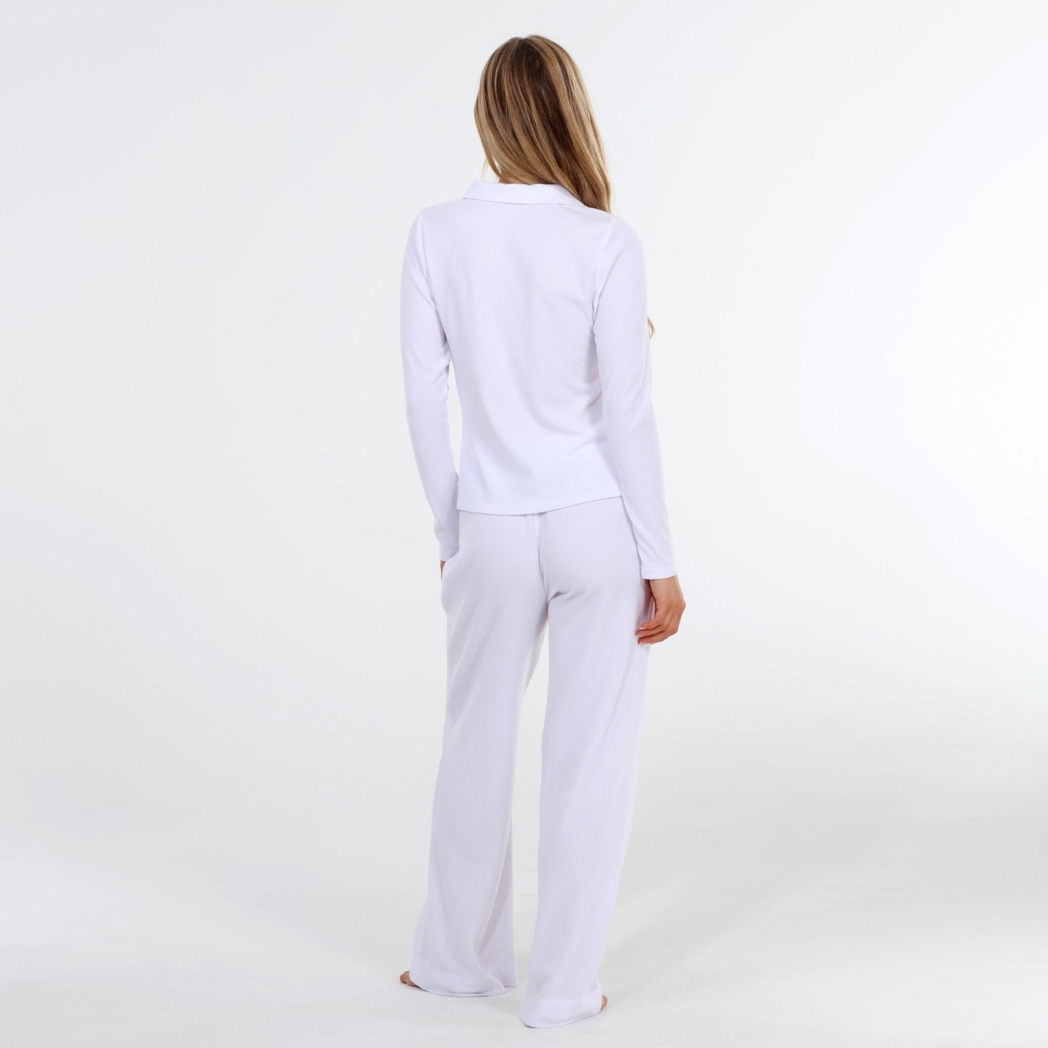 Coffee Club Long Set in White - Sleepwear & Loungewear -