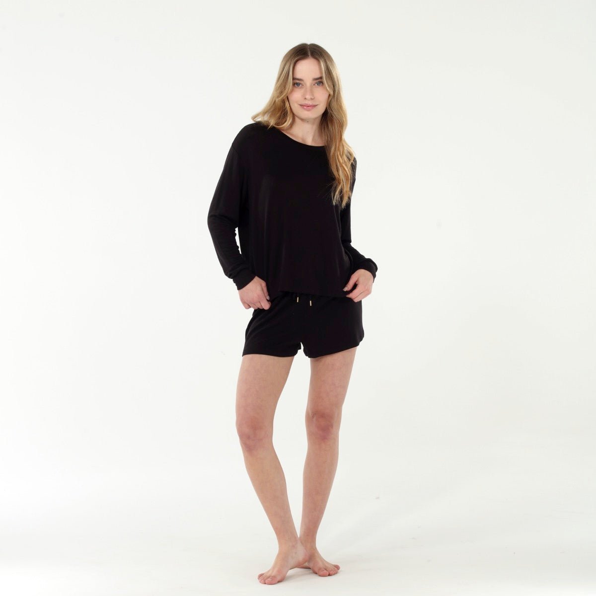 Good Times Shortie Set In Black - Sleepwear & Loungewear -