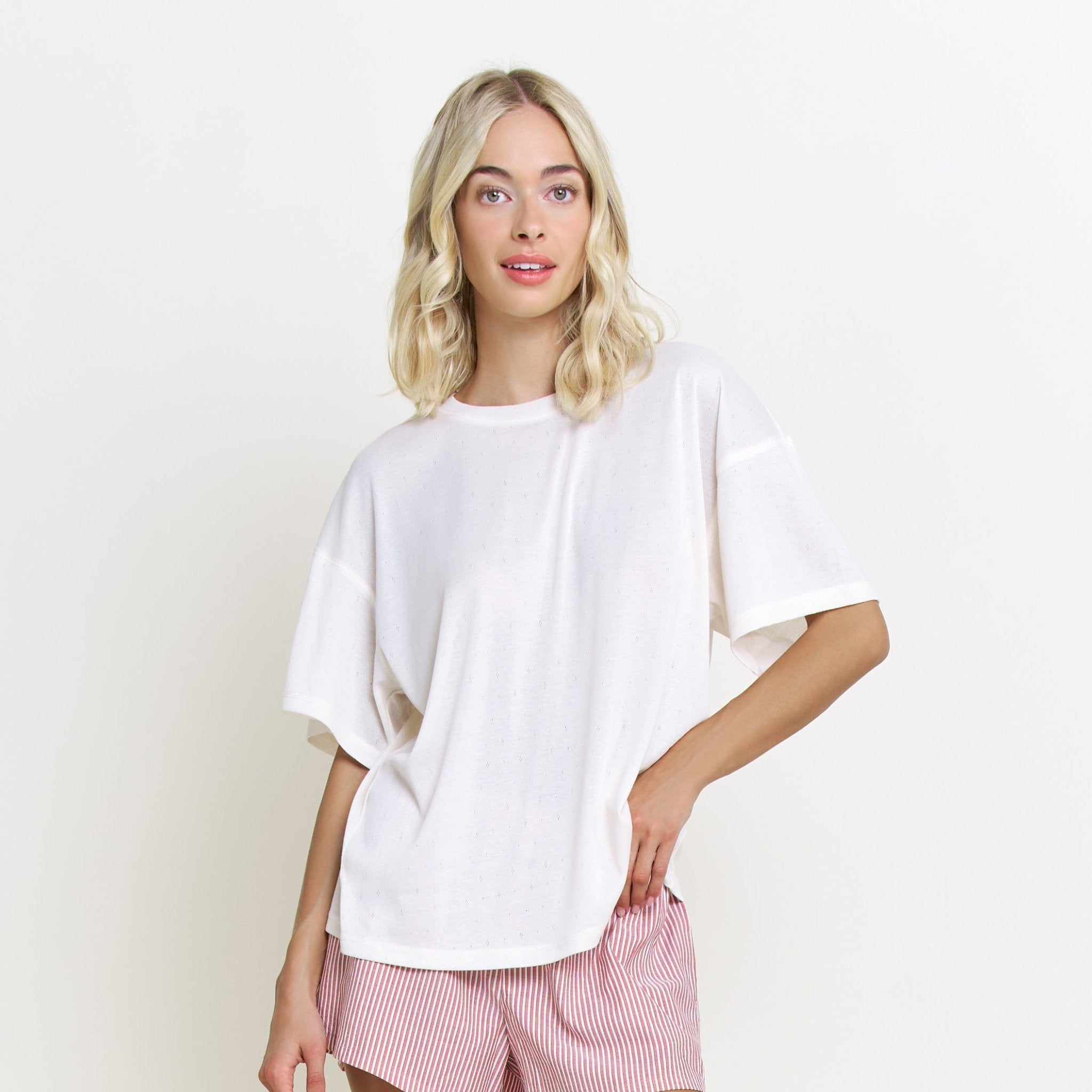 Hangout Tee in Ivory - Loungewear - XL