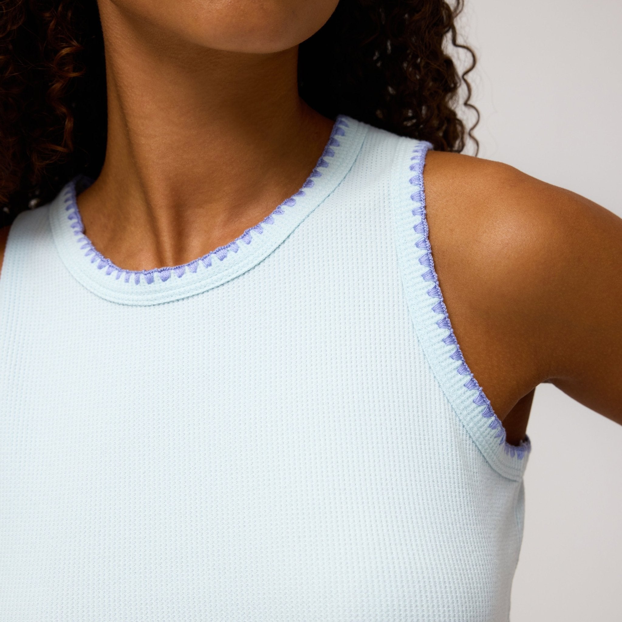 Kickback Tank Shortie Set in Sea Foam - -