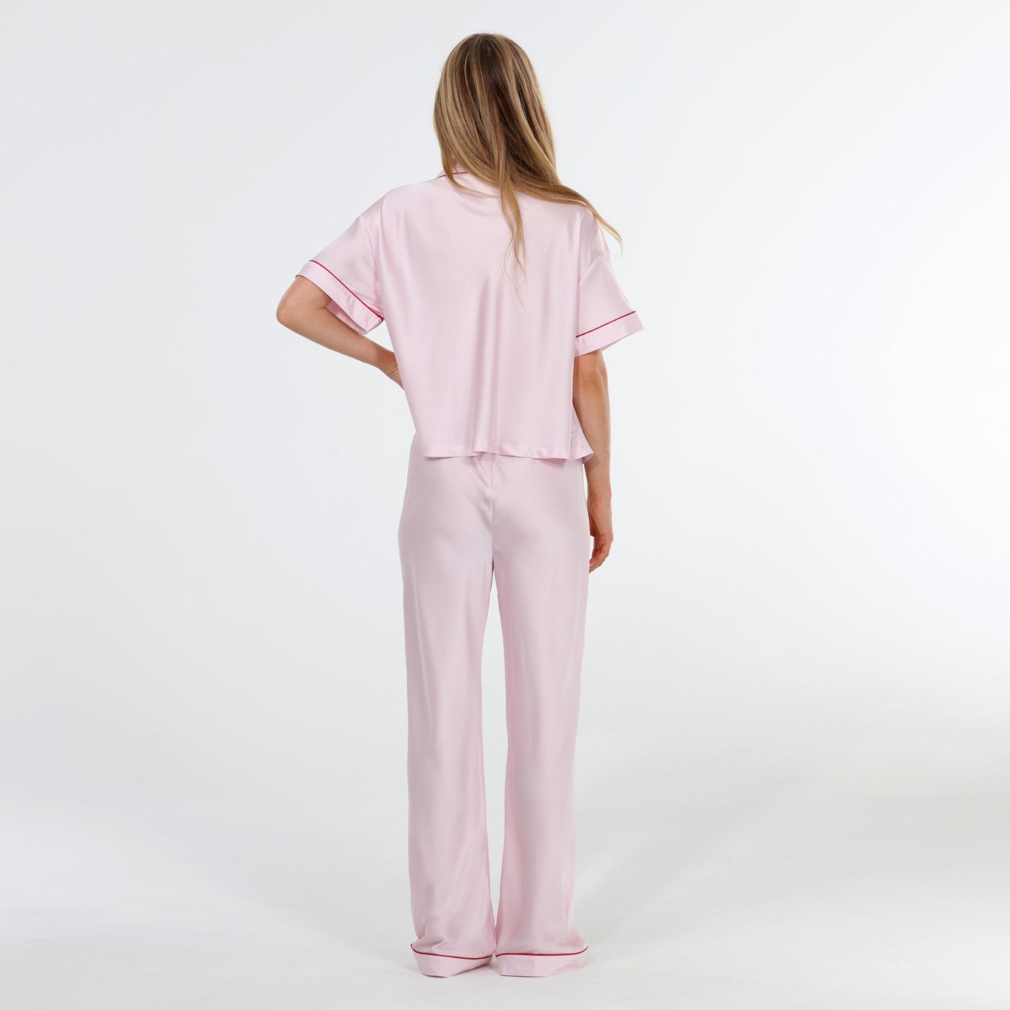 Retreat Short Sleeve PJ Set in Strawberry - Sleepwear & Loungewear -