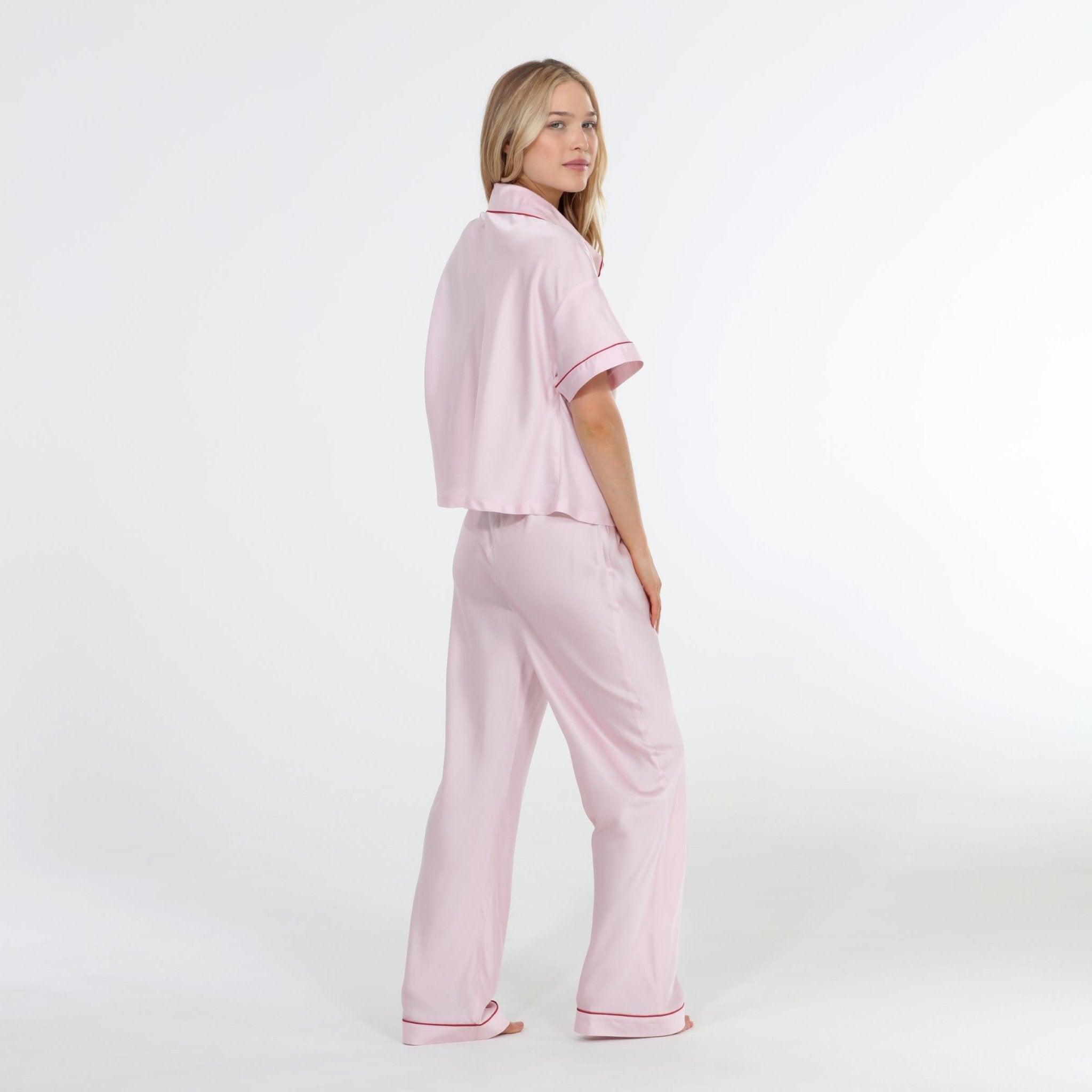 Retreat Short Sleeve PJ Set in Strawberry - Sleepwear & Loungewear -