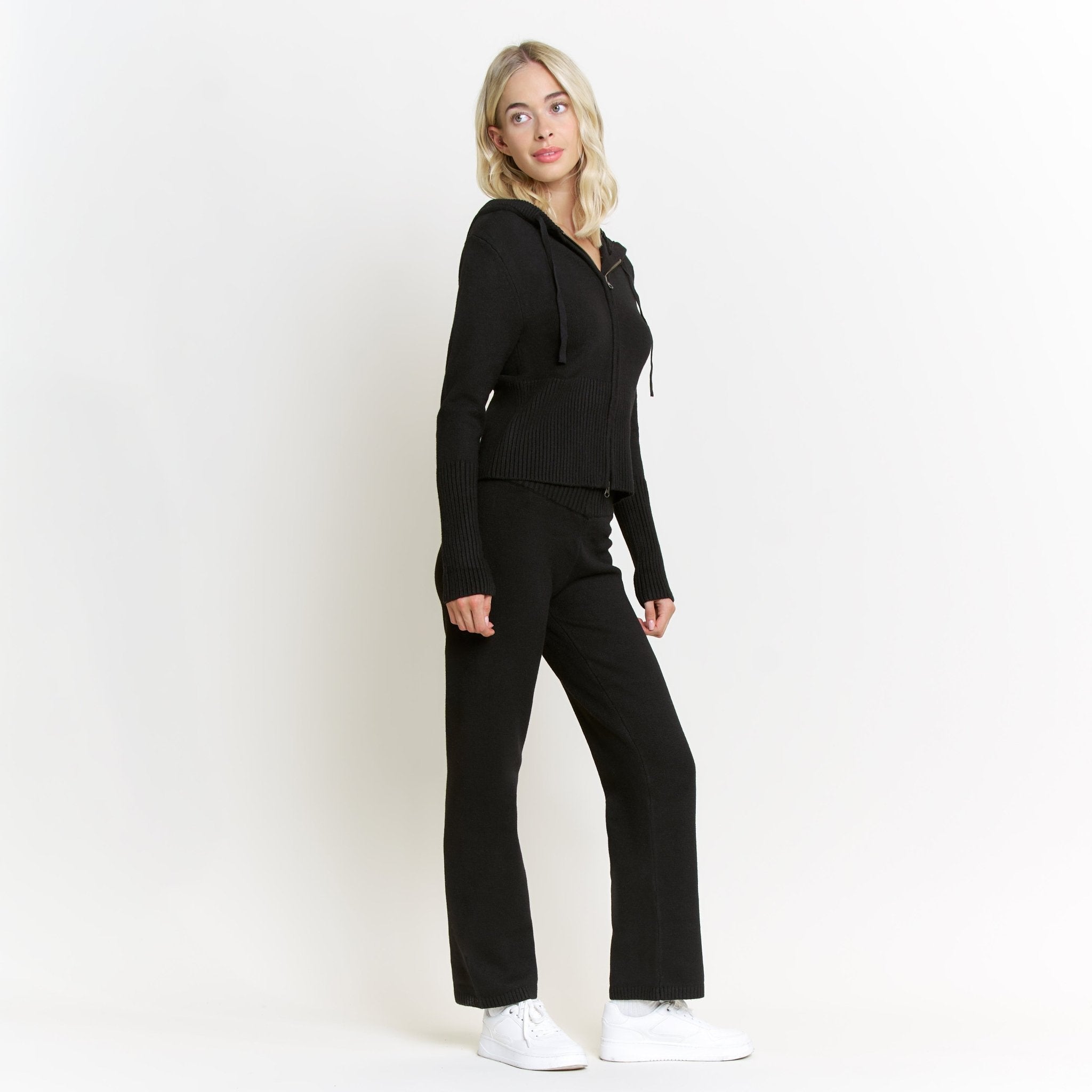 Spice It Up Zip Hoodie In Black - Loungewear -