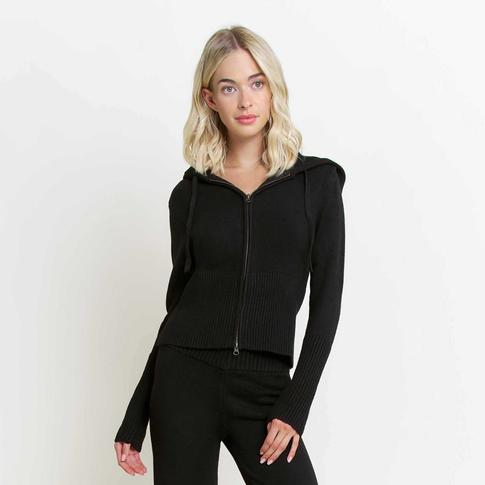 Spice It Up Zip Hoodie In Black - Loungewear - XL