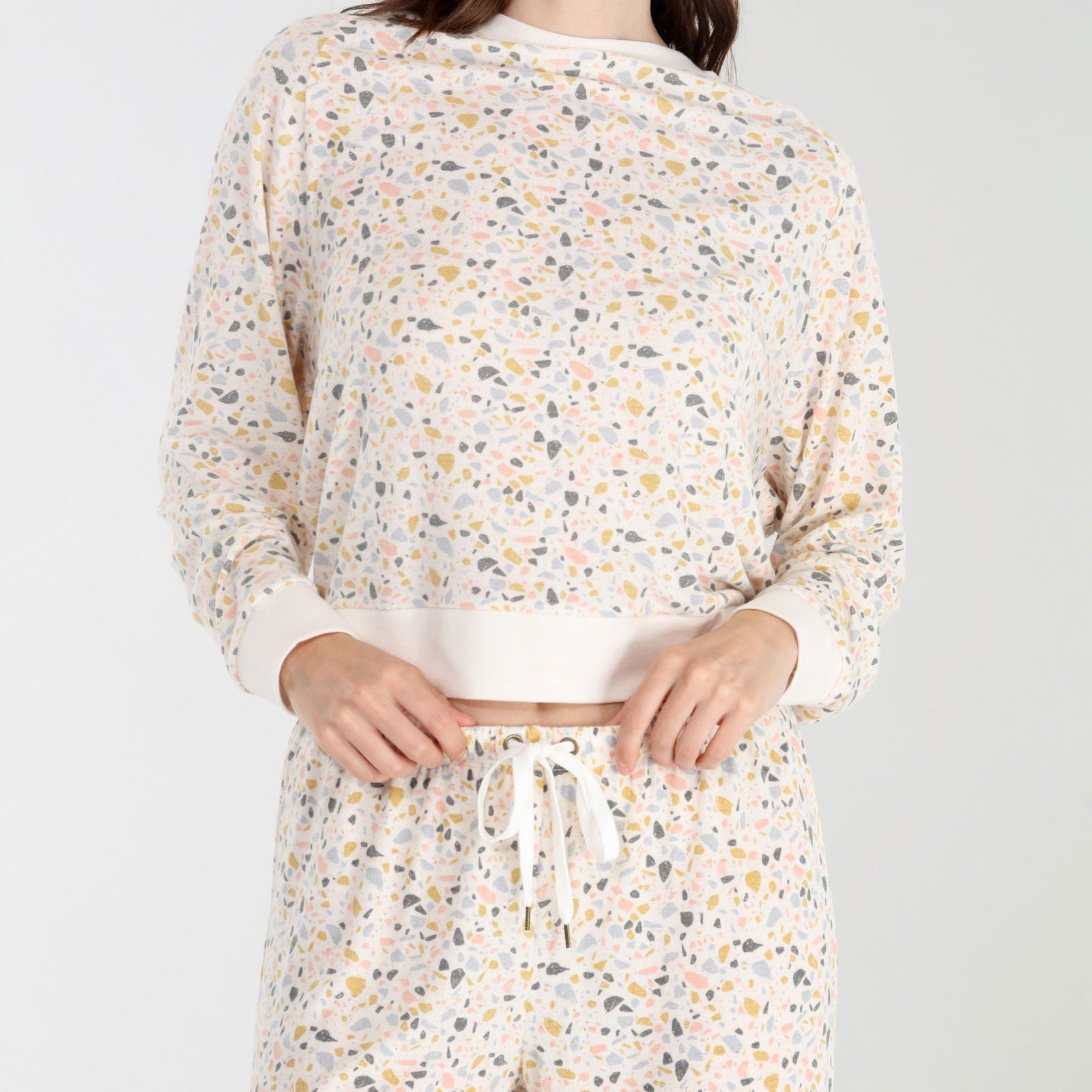 Star Seeker Long Set In Ivory Terrazzo - Loungewear -