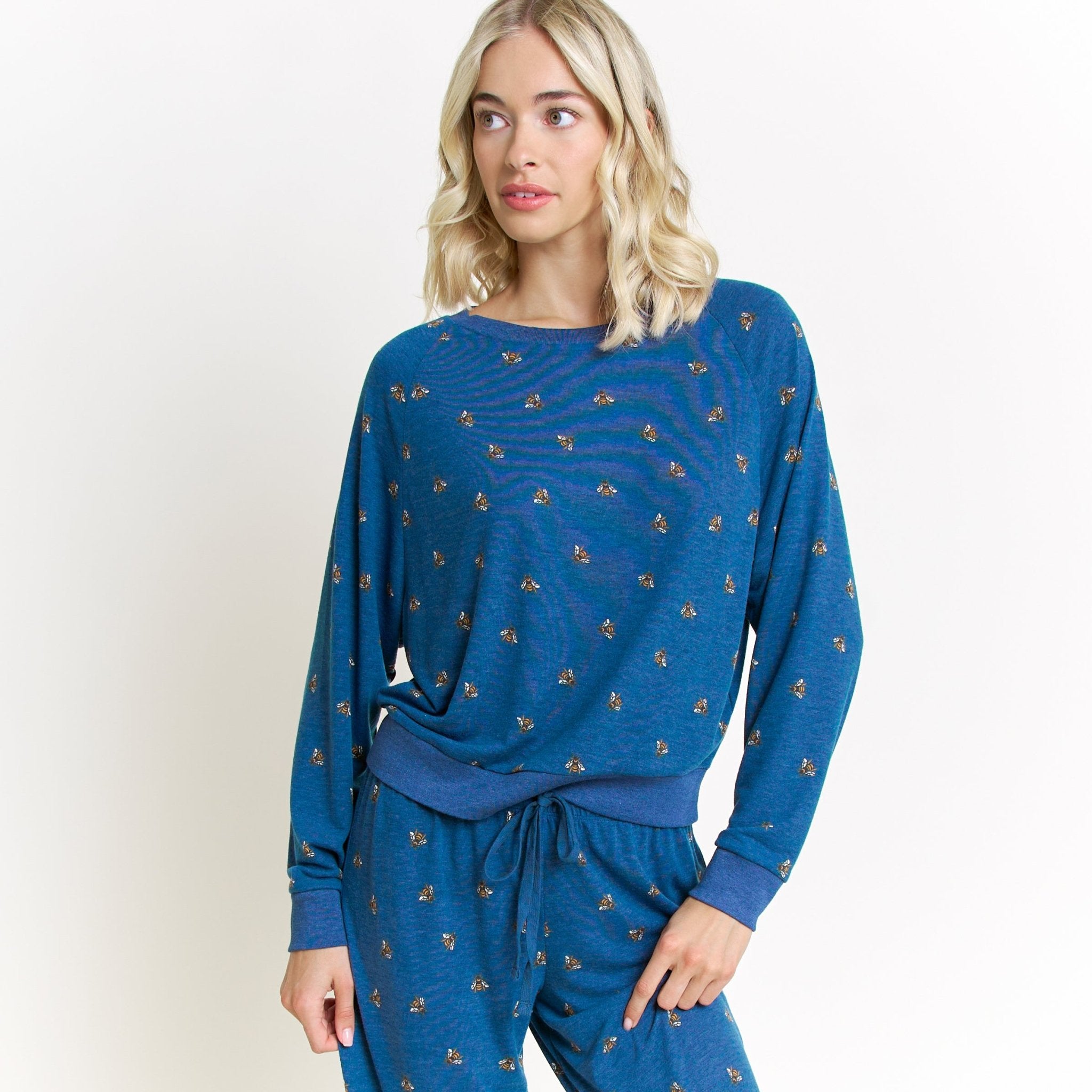 Star Seeker Long Set in Royal Bees - Sleepwear & Loungewear -