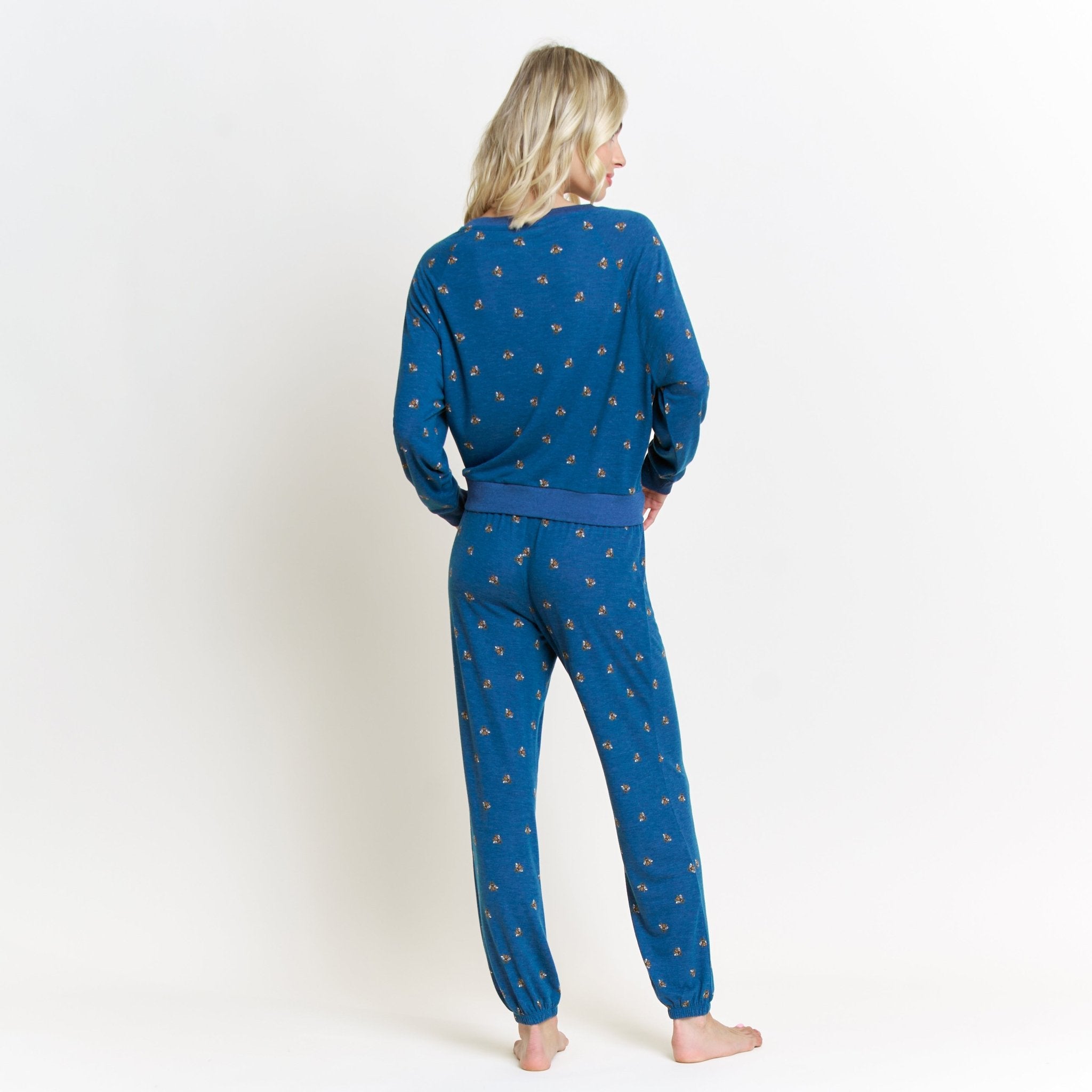 Star Seeker Long Set in Royal Bees - Sleepwear & Loungewear -