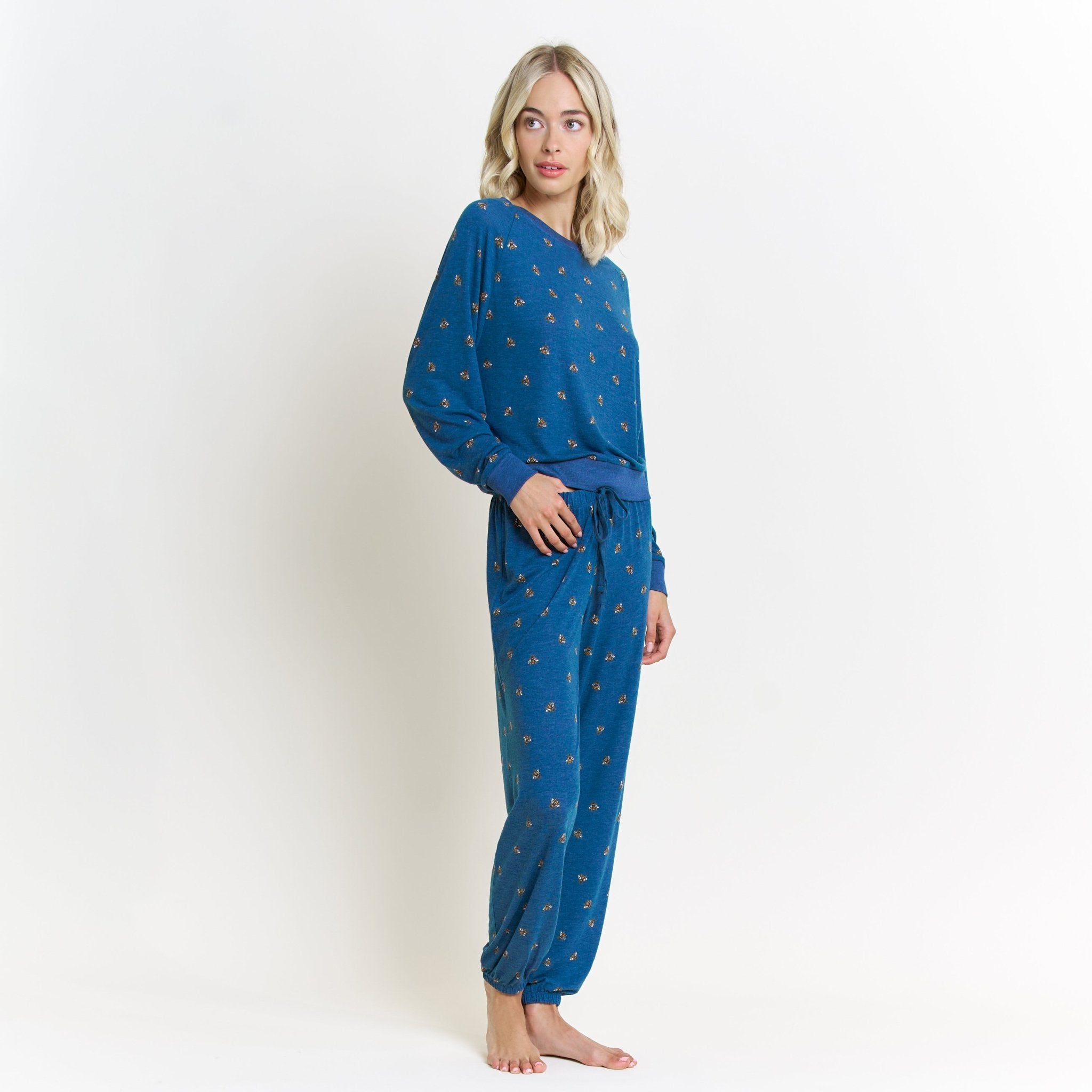 Star Seeker Long Set in Royal Bees - Sleepwear & Loungewear -