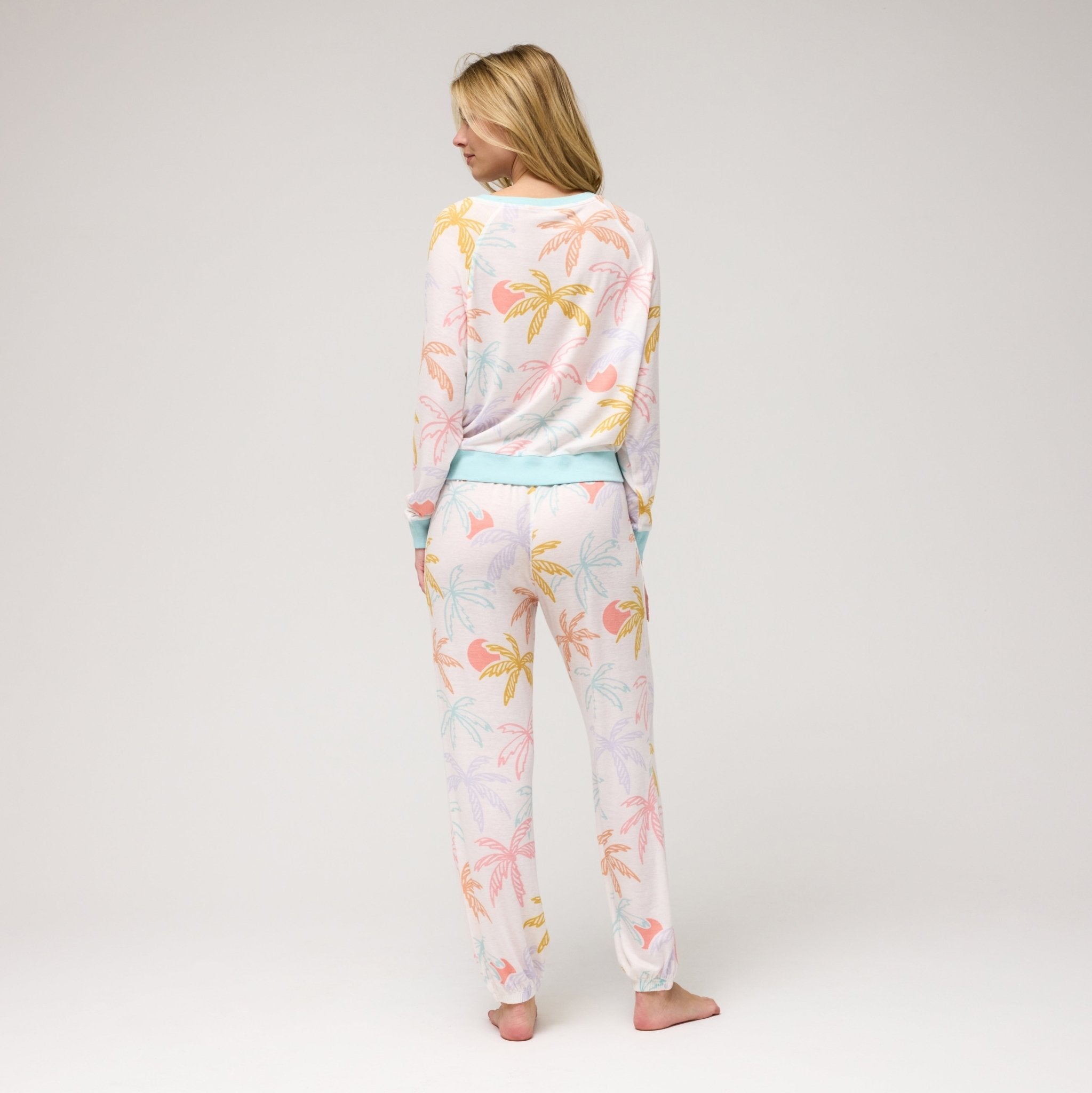 Star Seeker Long Set in Sunrise Palms - Sleepwear & Loungewear -