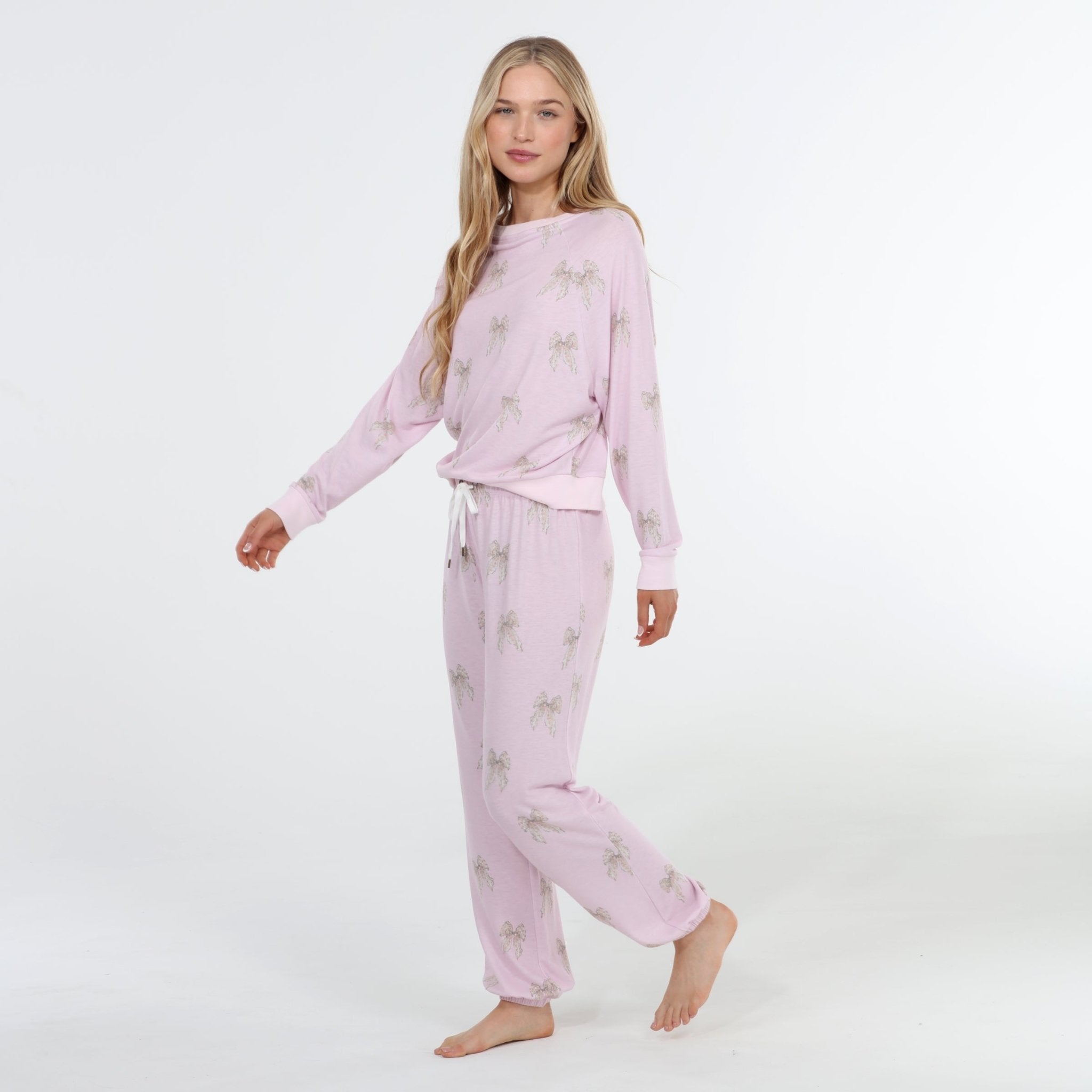 Star Seeker Long Set in Sweetheart Bows - Sleepwear & Loungewear -