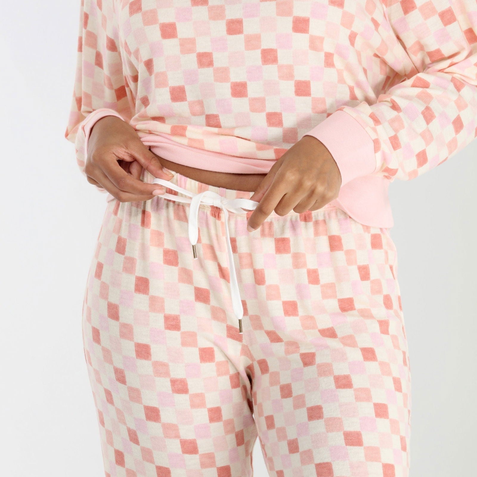 Star Seeker Long Set In Umber Check - Loungewear -