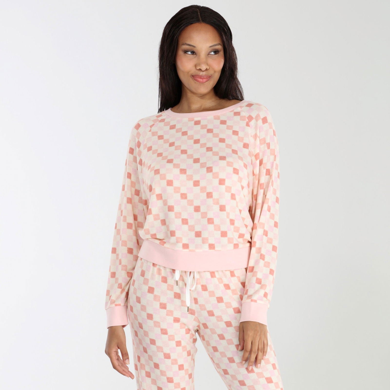 Star Seeker Long Set In Umber Check - Loungewear -