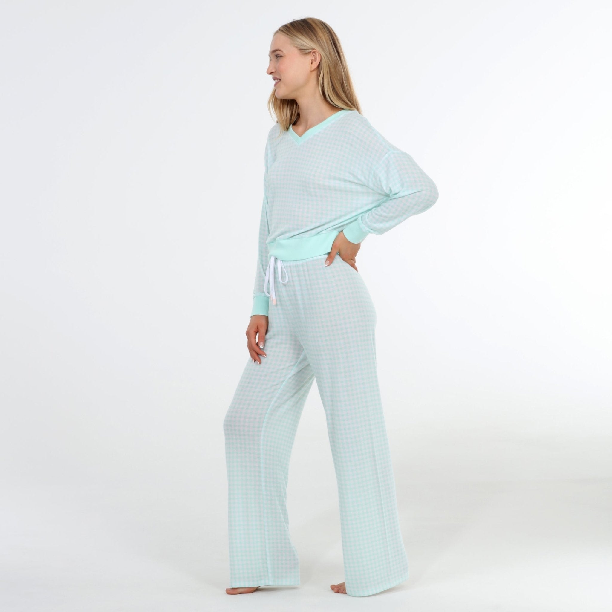 Star Seeker Long Set in Meadow Gingham - Sleepwear & Loungewear -