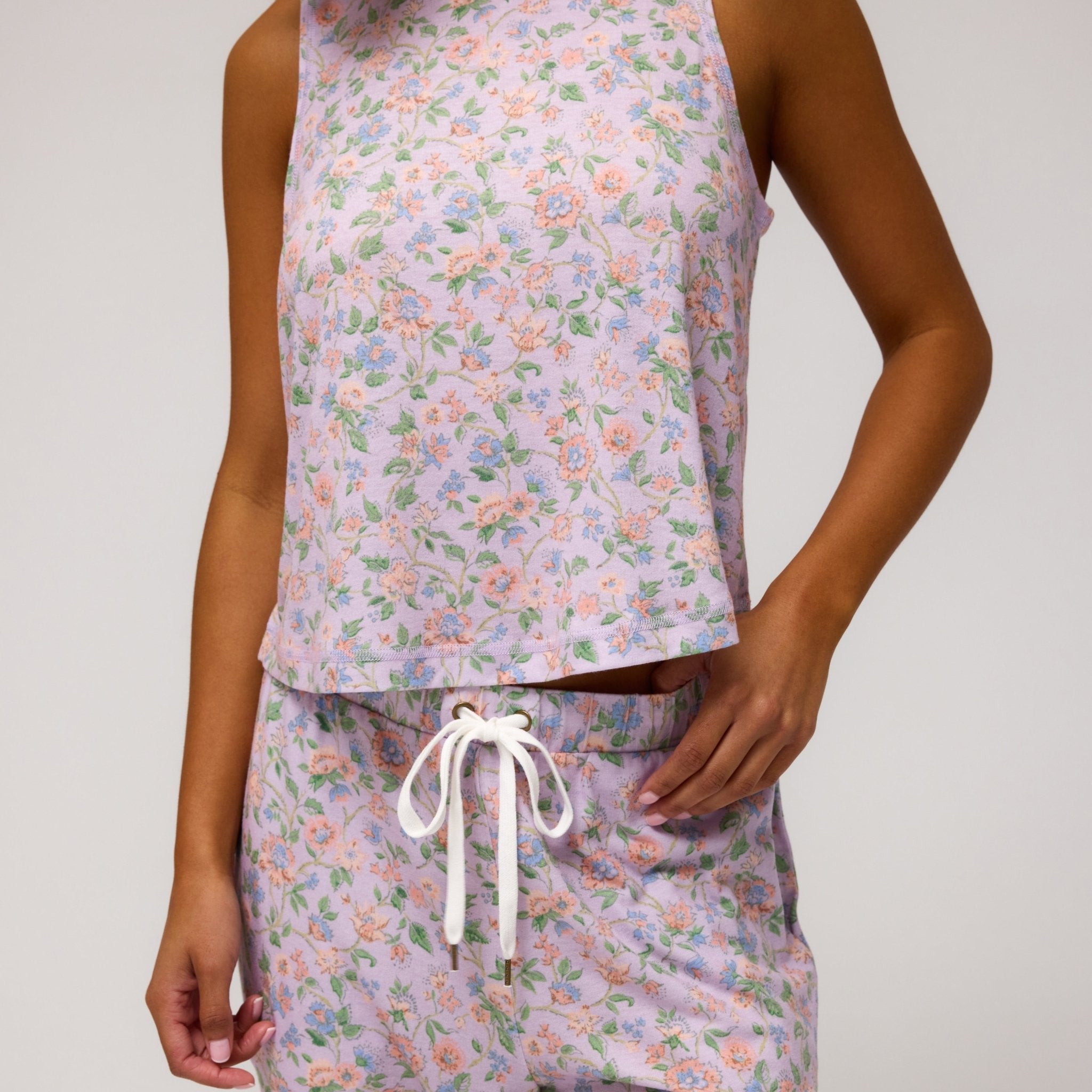 Star Seeker Tank Pant Set in Wisp Floral - -