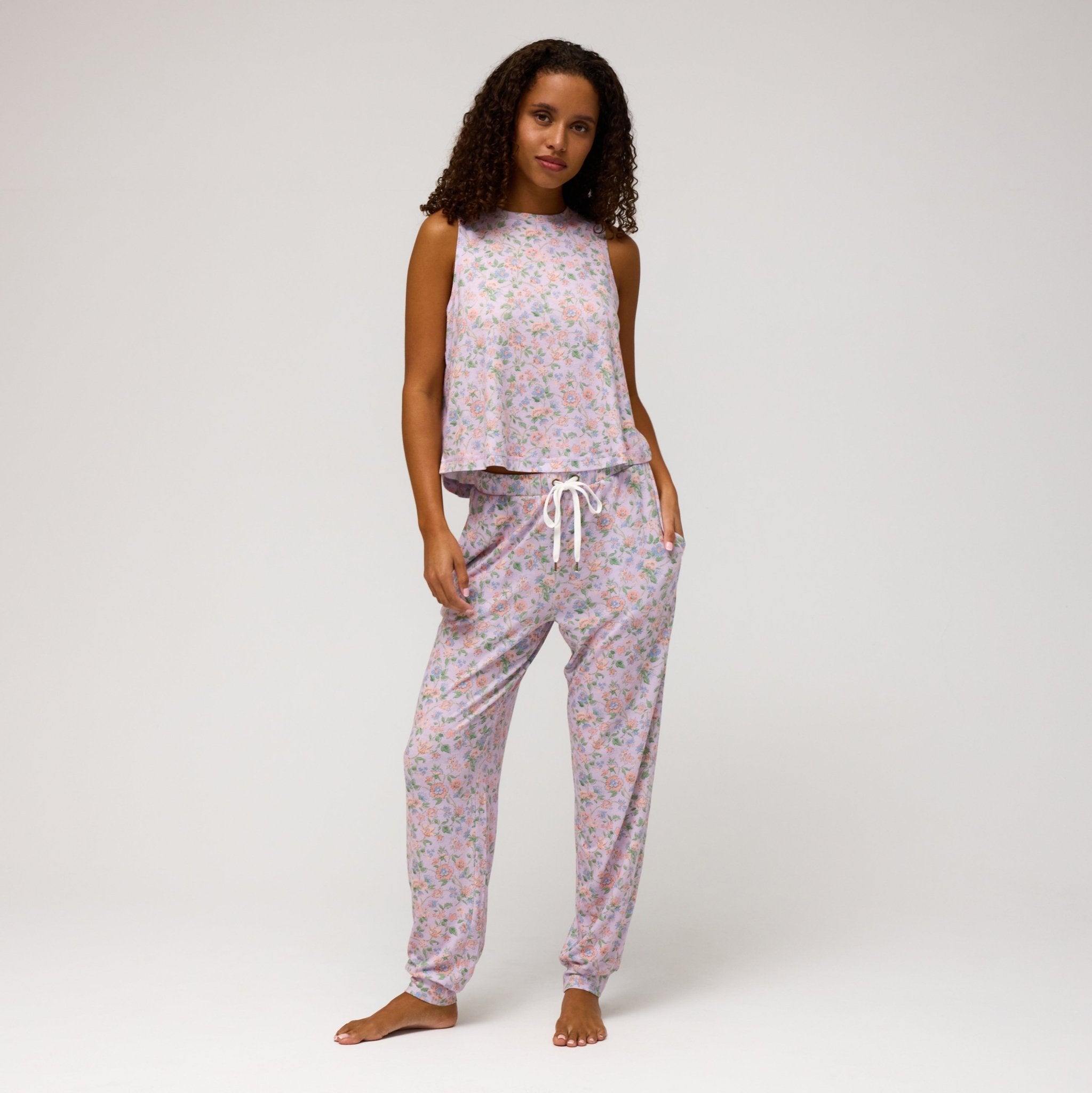 Star Seeker Tank Pant Set in Wisp Floral - -