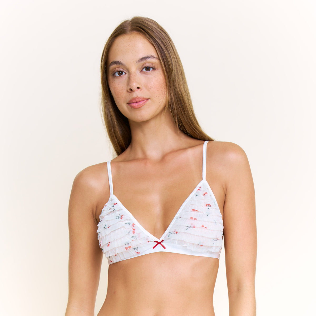 Rumba Bralette in Ivory Cherry Hearts - Bras -