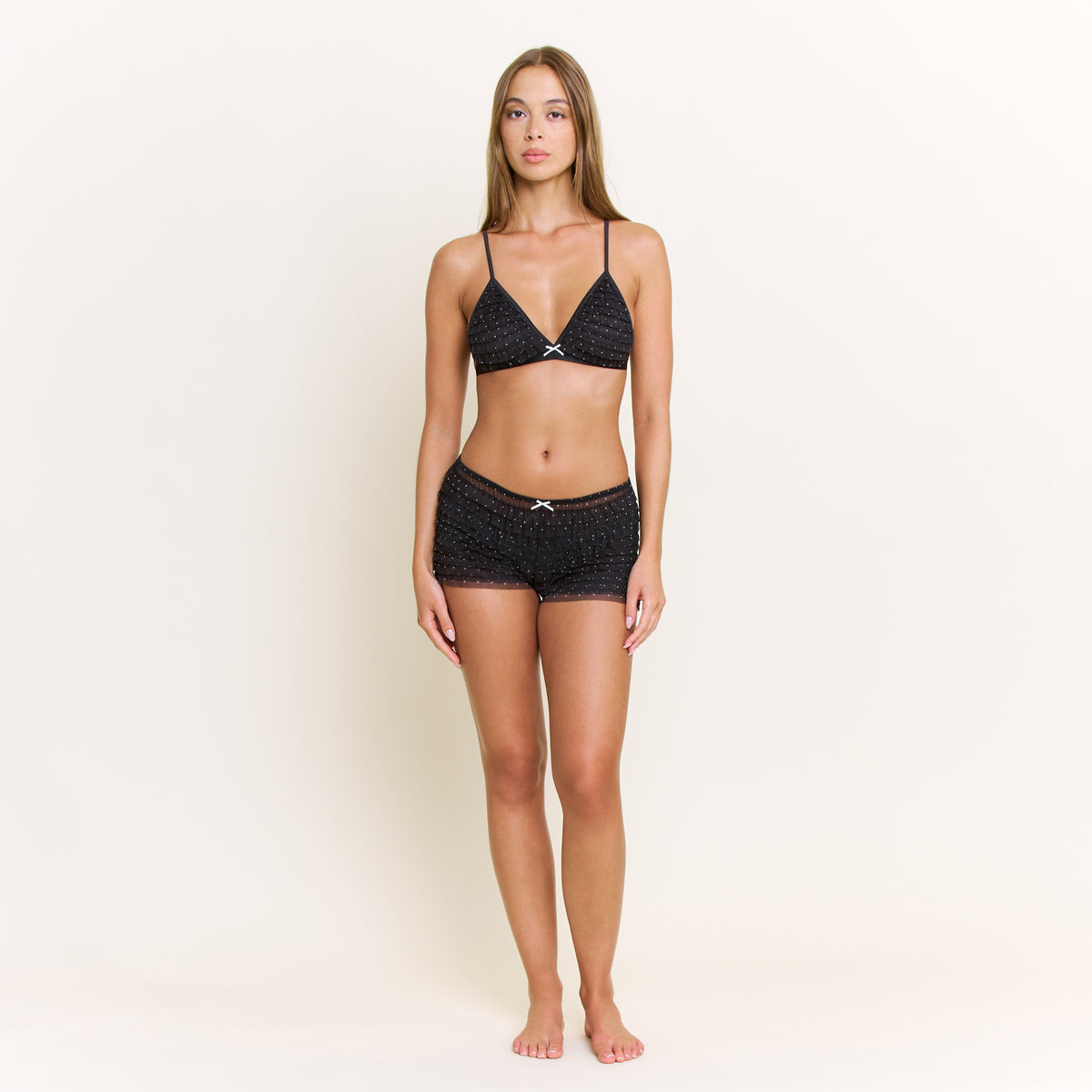 Rumba Short in Black Swiss Dot - -