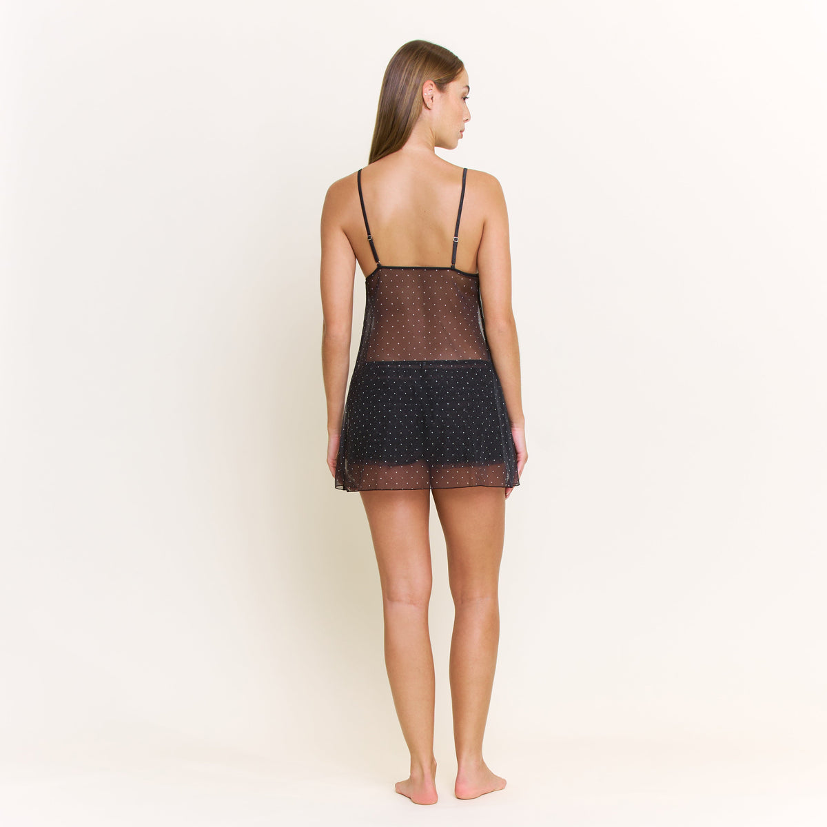 Rumba Chemise in Black Swiss Dot - -