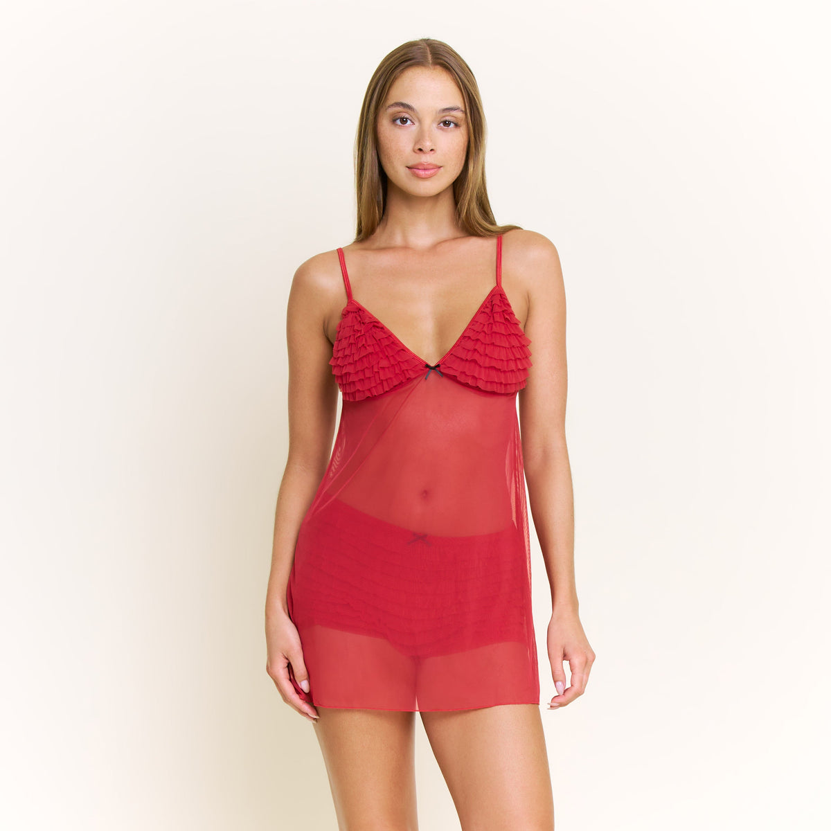 Rumba Chemise in Red Velvet - -