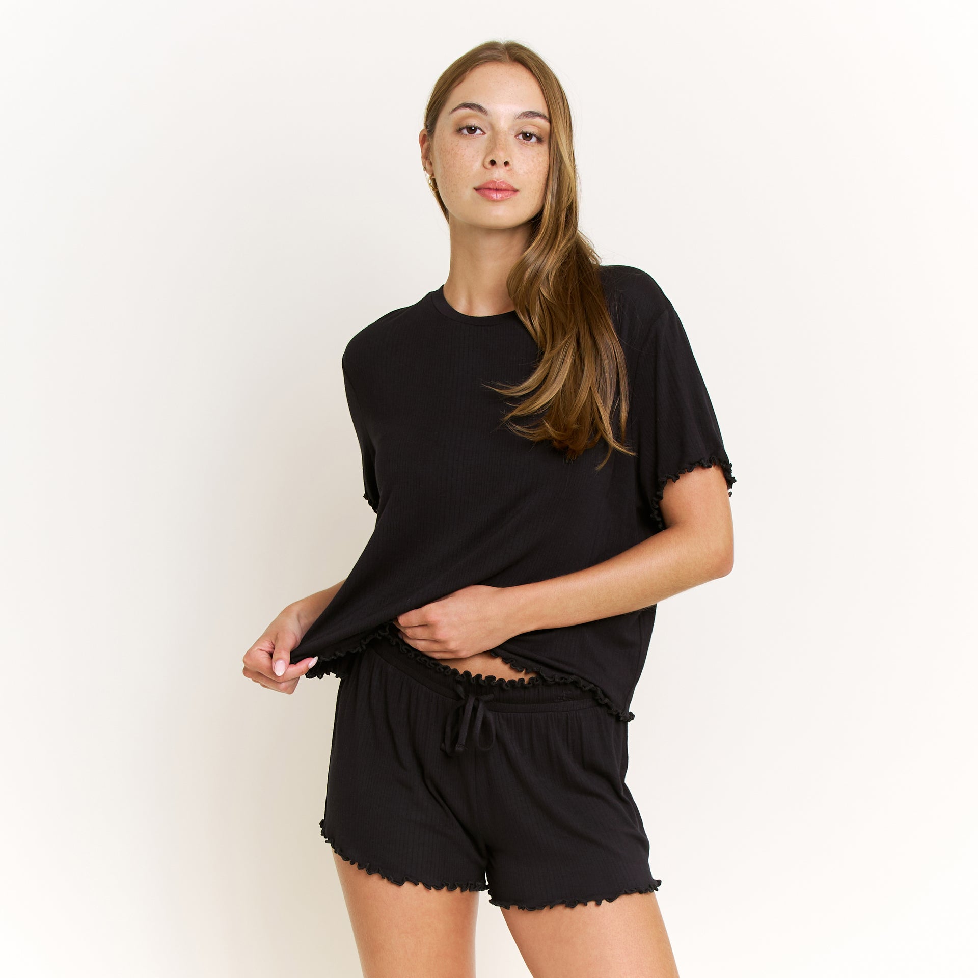 Dreamland Shortie Set in Black - Sleepwear & Loungewear - XL