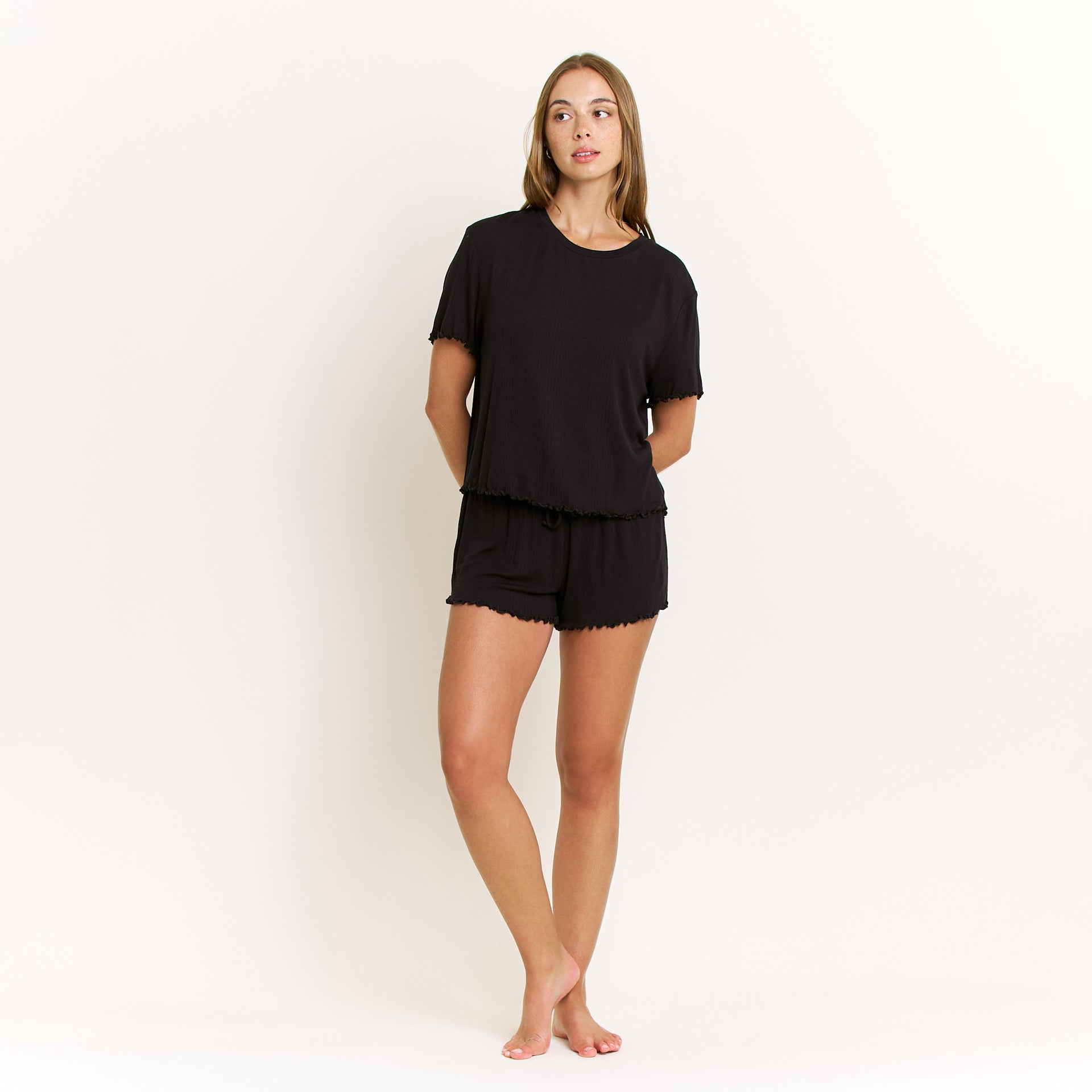 Dreamland Shortie Set in Black - Sleepwear & Loungewear -