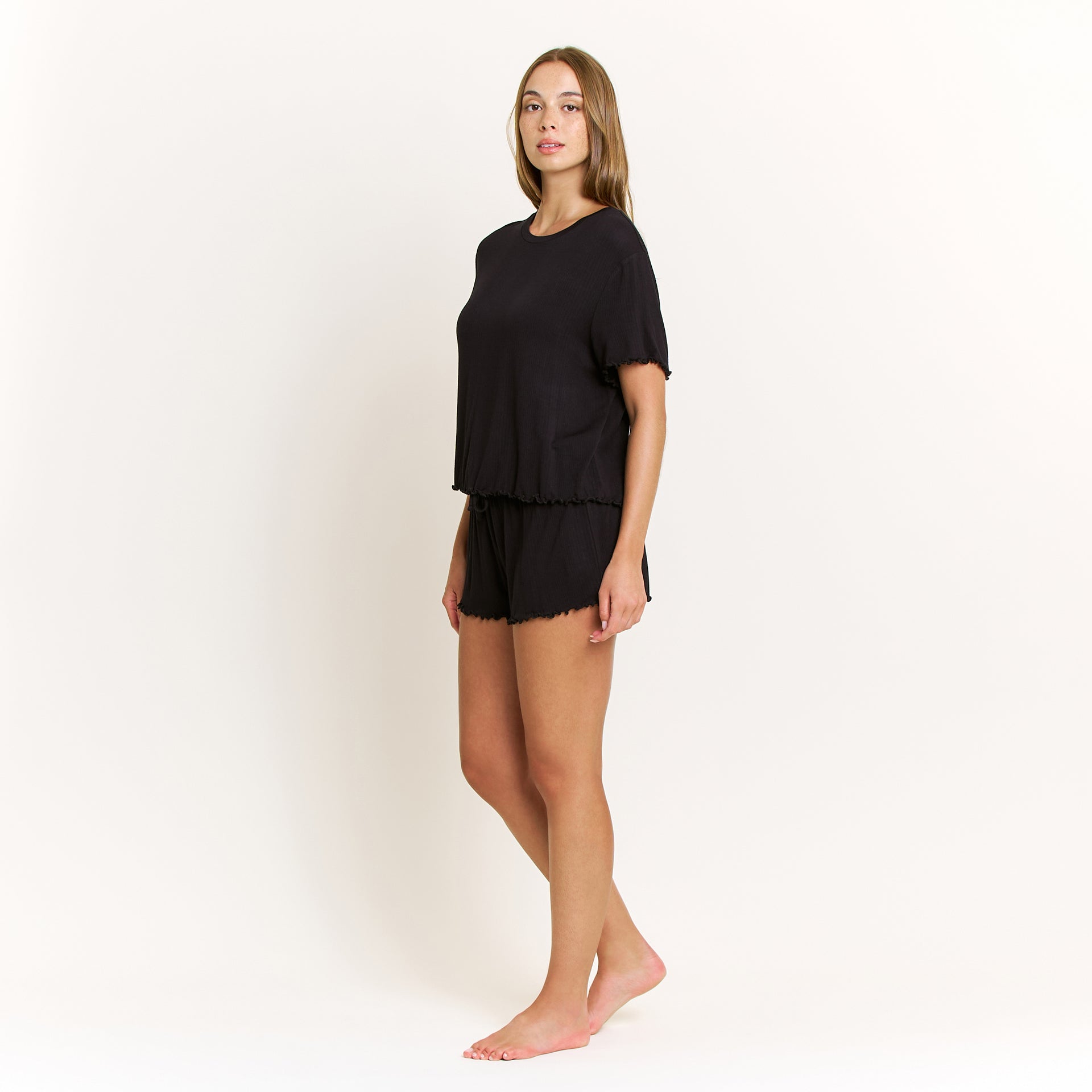 Dreamland Shortie Set in Black - Sleepwear & Loungewear -