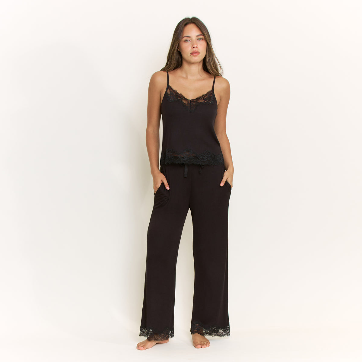 Dream On Cami Pant Set in Black - Sleepwear & Loungewear -