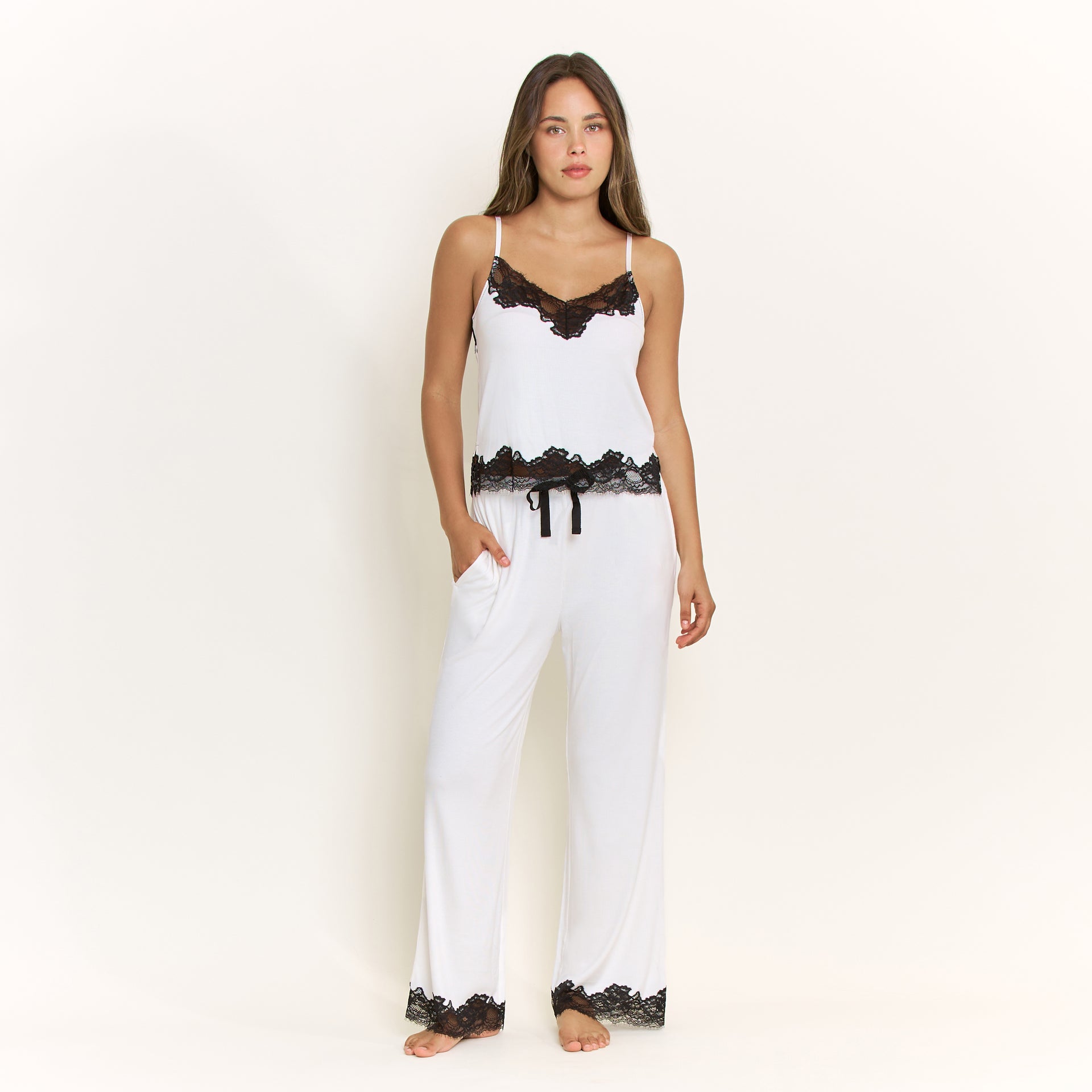 Dream On Cami Pant Set in Ivory - Sleepwear & Loungewear -
