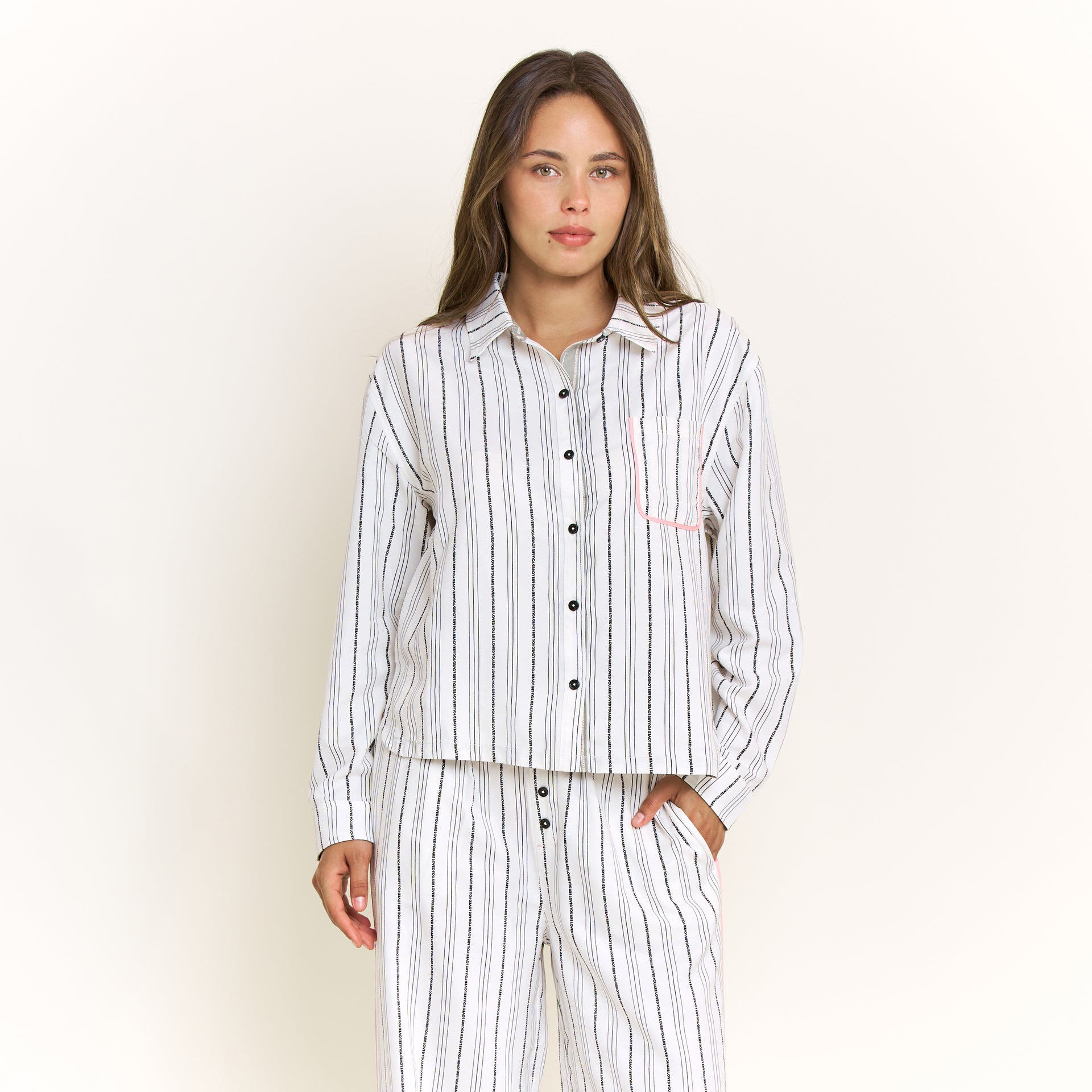 Nap Era Long Sleeve Top in Ivory Stripe - -