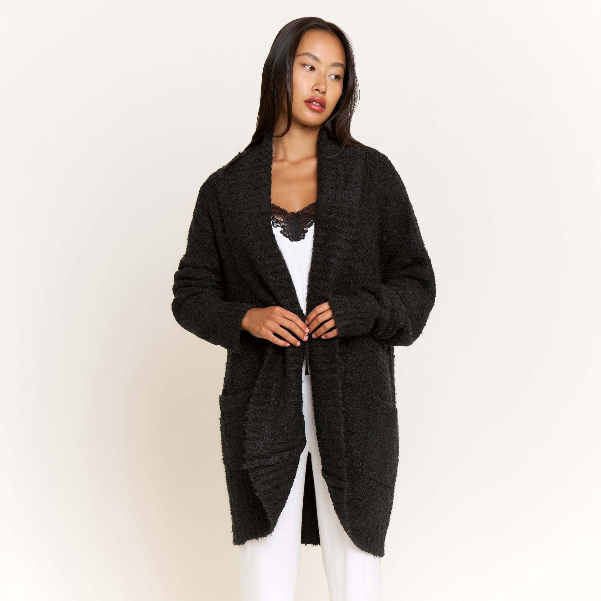 Ready to Relax Cardigan in Black - -