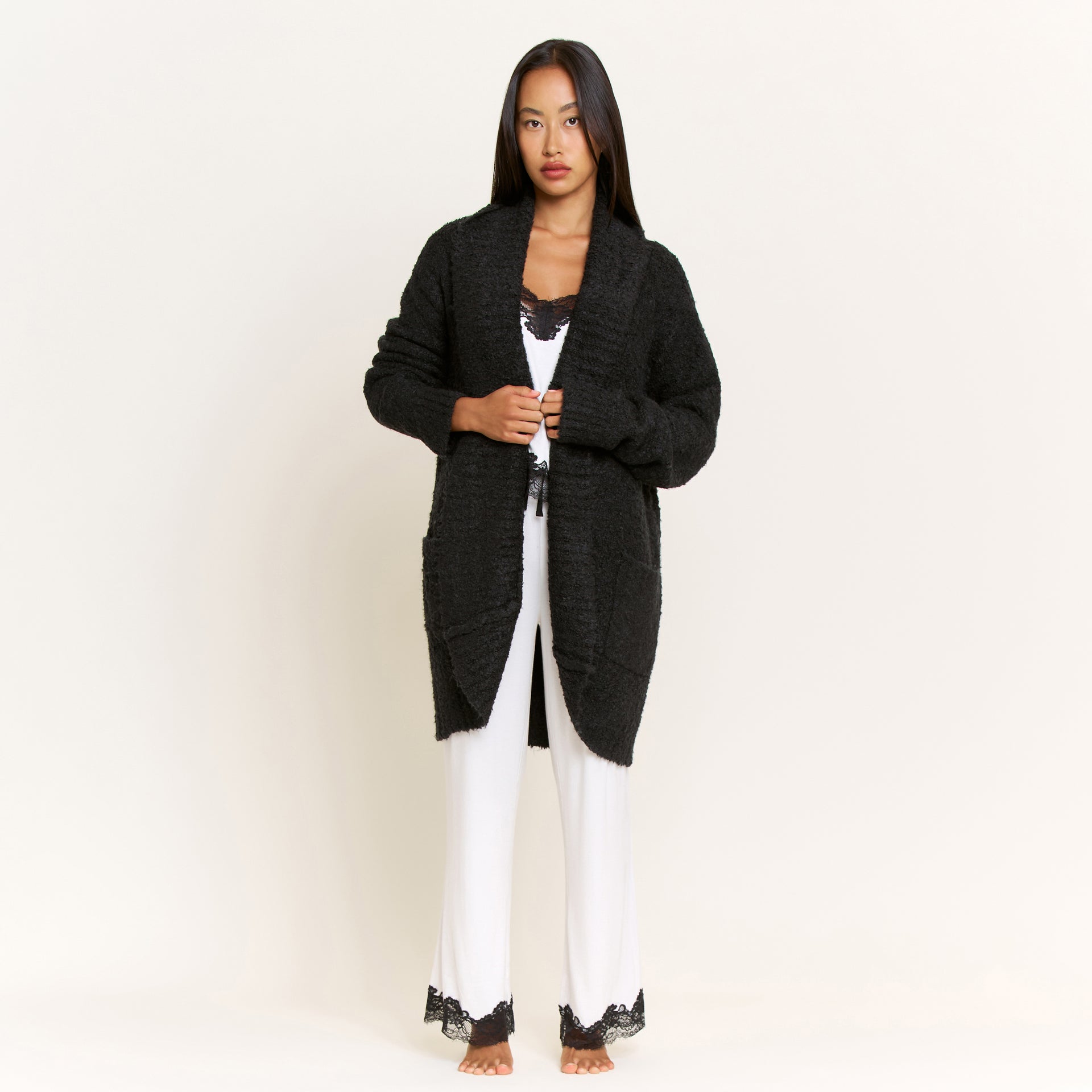 Ready to Relax Cardigan in Black - -