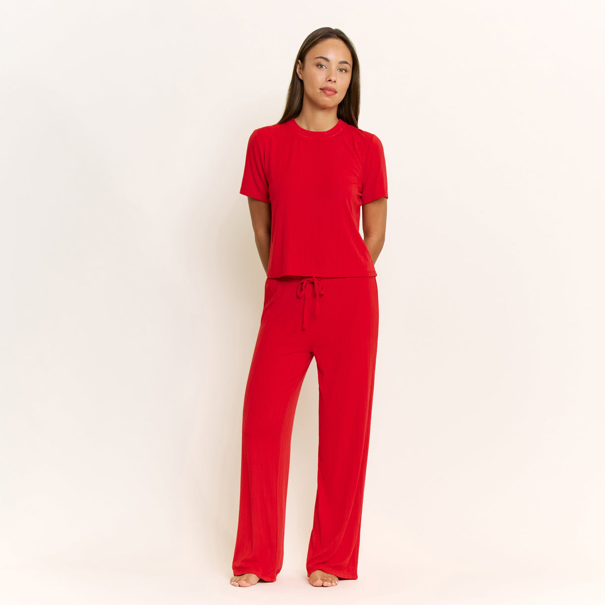 Cloud Modal Pant in Holly Red - -