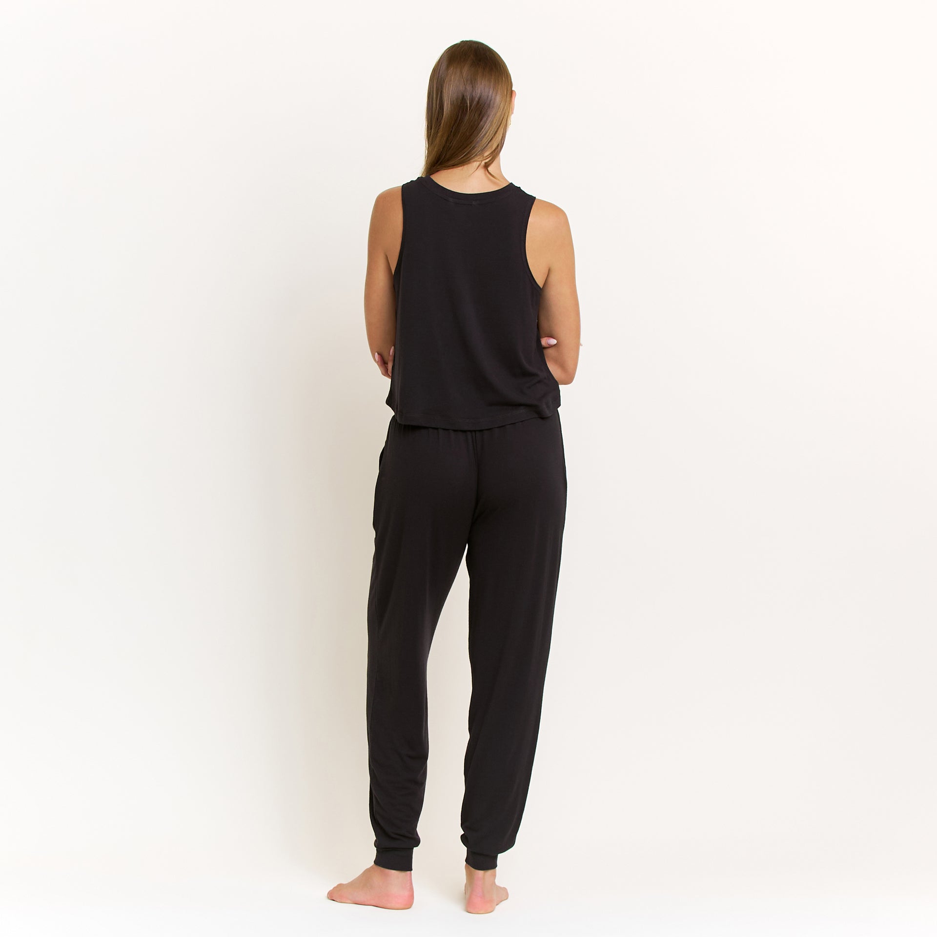 Star Seeker Tank Pant Set in Black - -