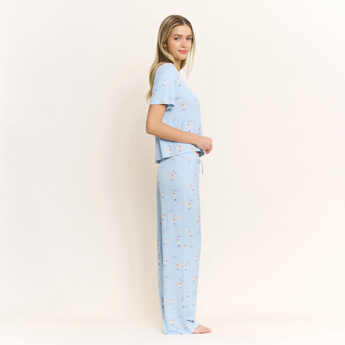 All American Tee Pant Set in Arctic Blue Cheers - Sleepwear & Loungewear -