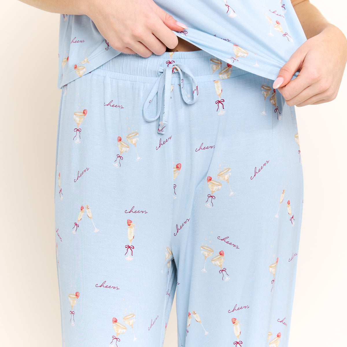 All American Tee Pant Set in Arctic Blue Cheers - Sleepwear & Loungewear -