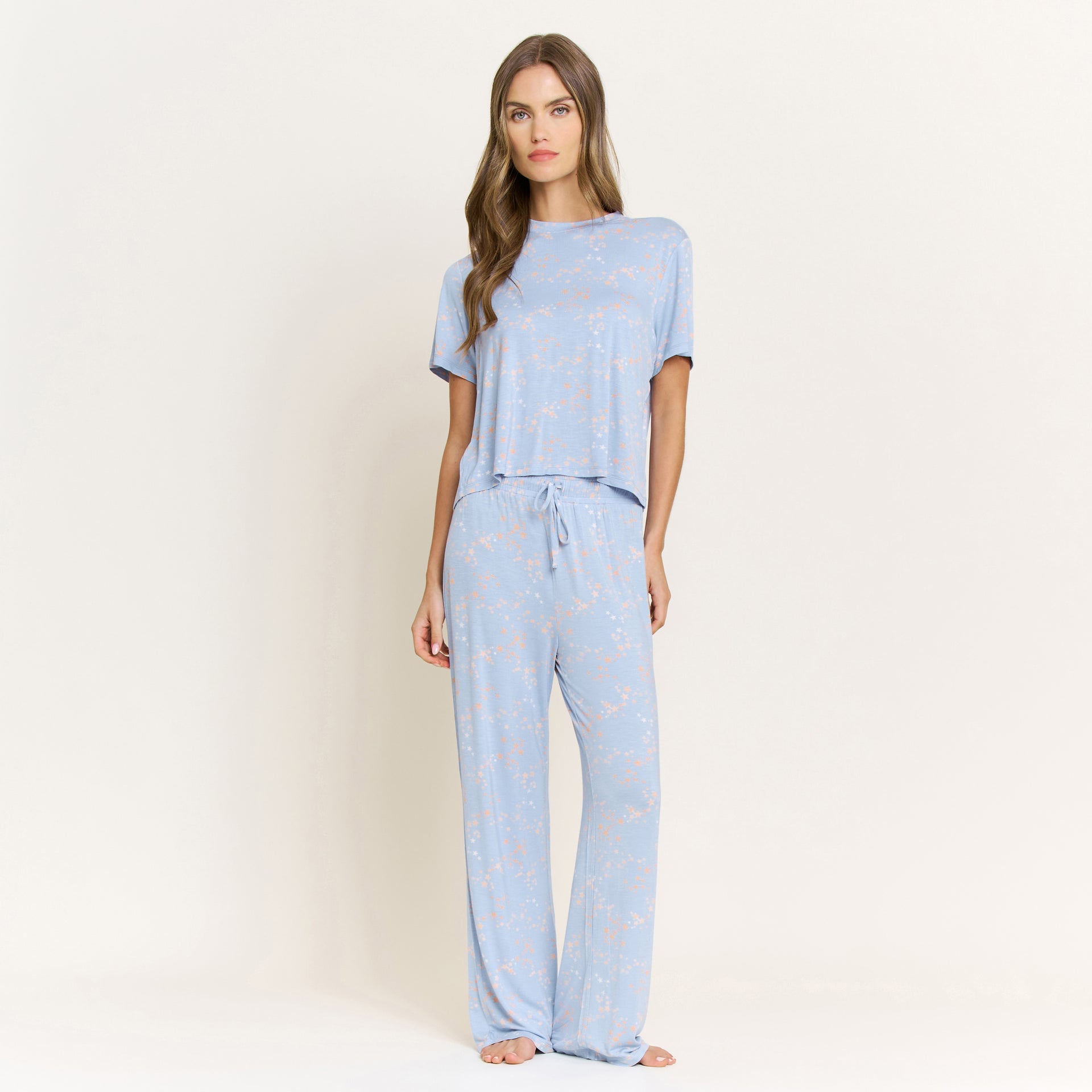 All American Tee Pant Set in Periwinkle Stars - Sleepwear & Loungewear -
