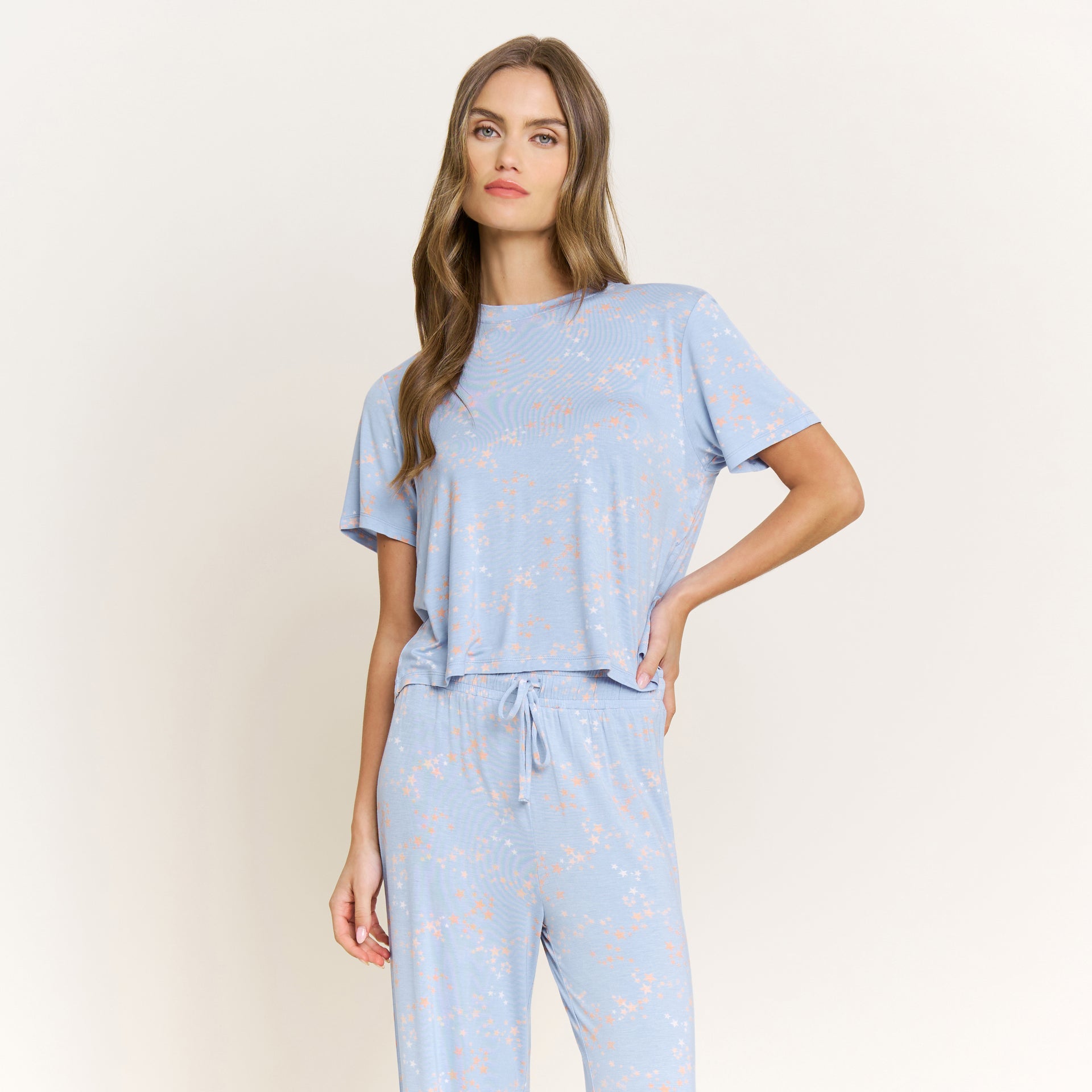 All American Tee Pant Set in Periwinkle Stars - Sleepwear & Loungewear -