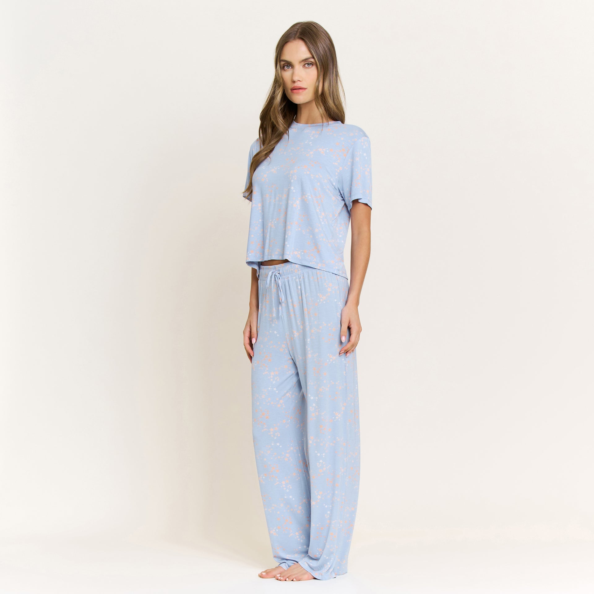 All American Tee Pant Set in Periwinkle Stars - Sleepwear & Loungewear -