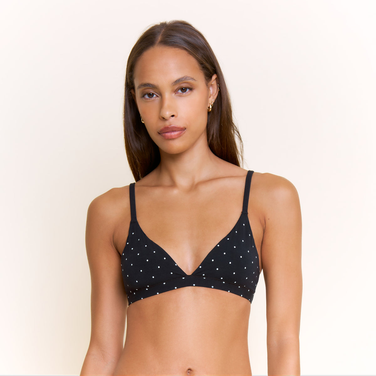 Emery Bralette in Black Swiss Dot - -