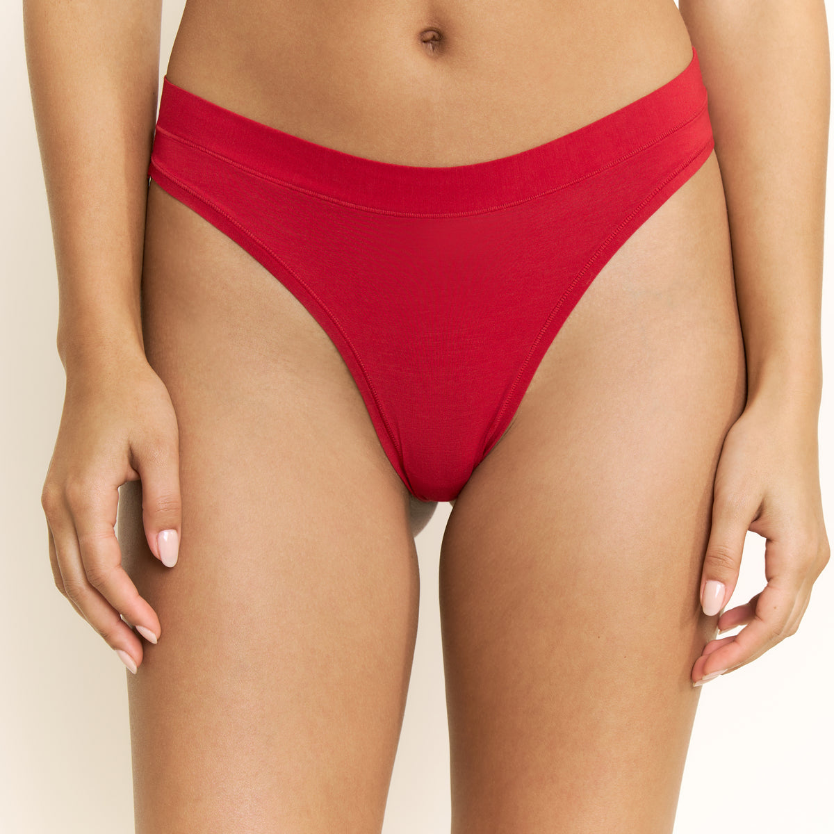 Emery Thong in Red Velvet - -