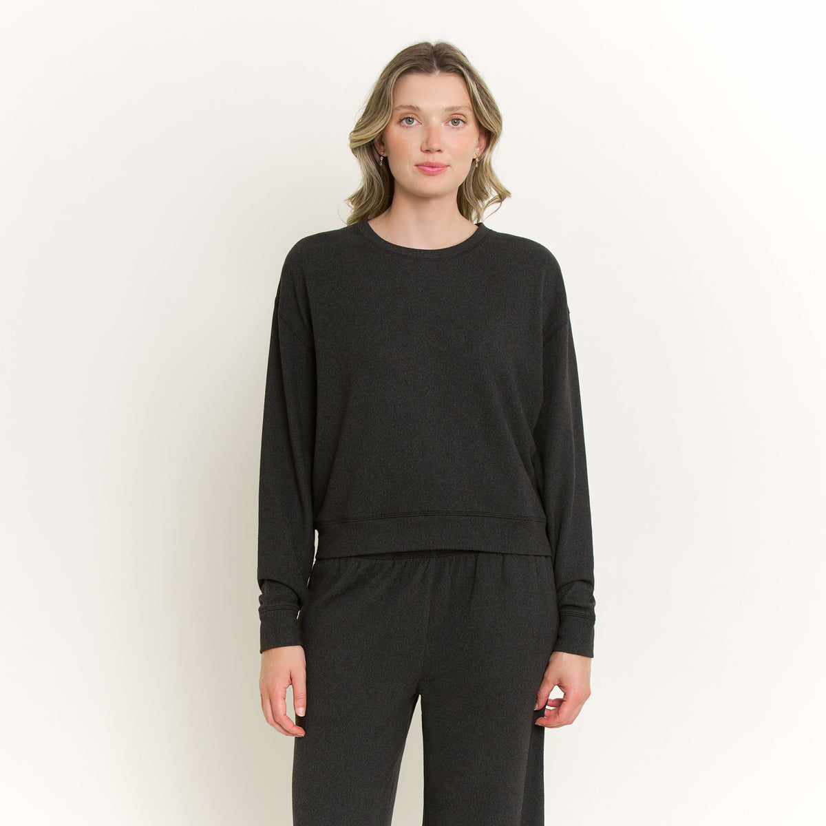 Forever Luxe Long Sleeve Top in Charcoal - -