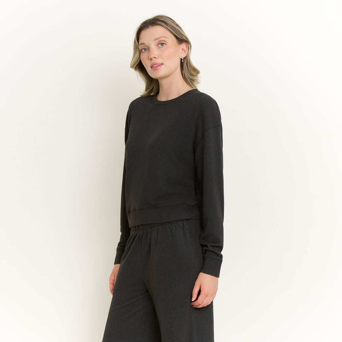 Forever Luxe Long Sleeve Top in Charcoal - -