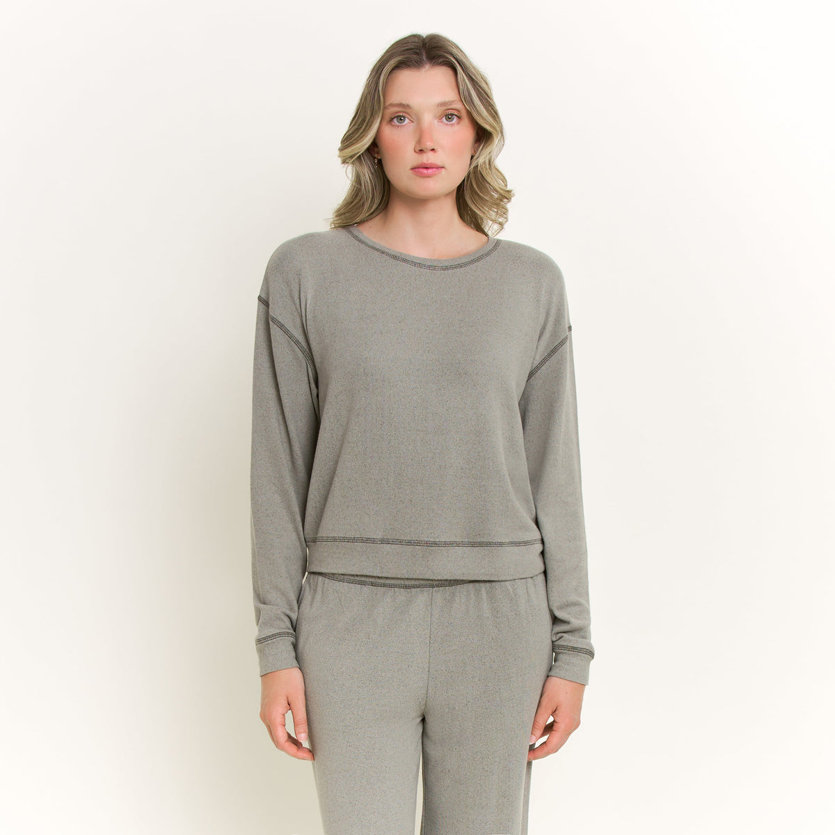 Forever Luxe Long Sleeve Top in Soft Olive - -