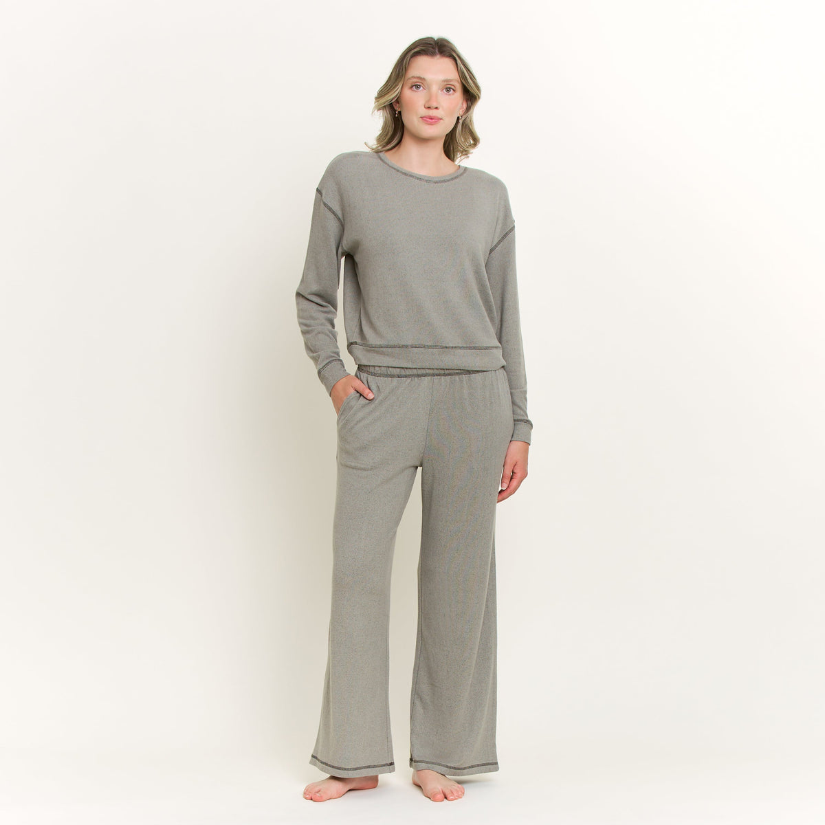 Forever Luxe Long Sleeve Top in Soft Olive - -