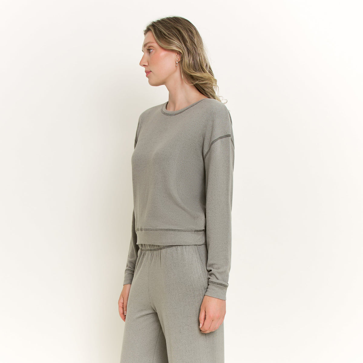 Forever Luxe Long Sleeve Top in Soft Olive - -