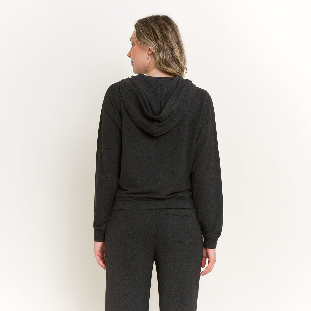 Forever Luxe Zip-Up Hoodie in Charcoal - -